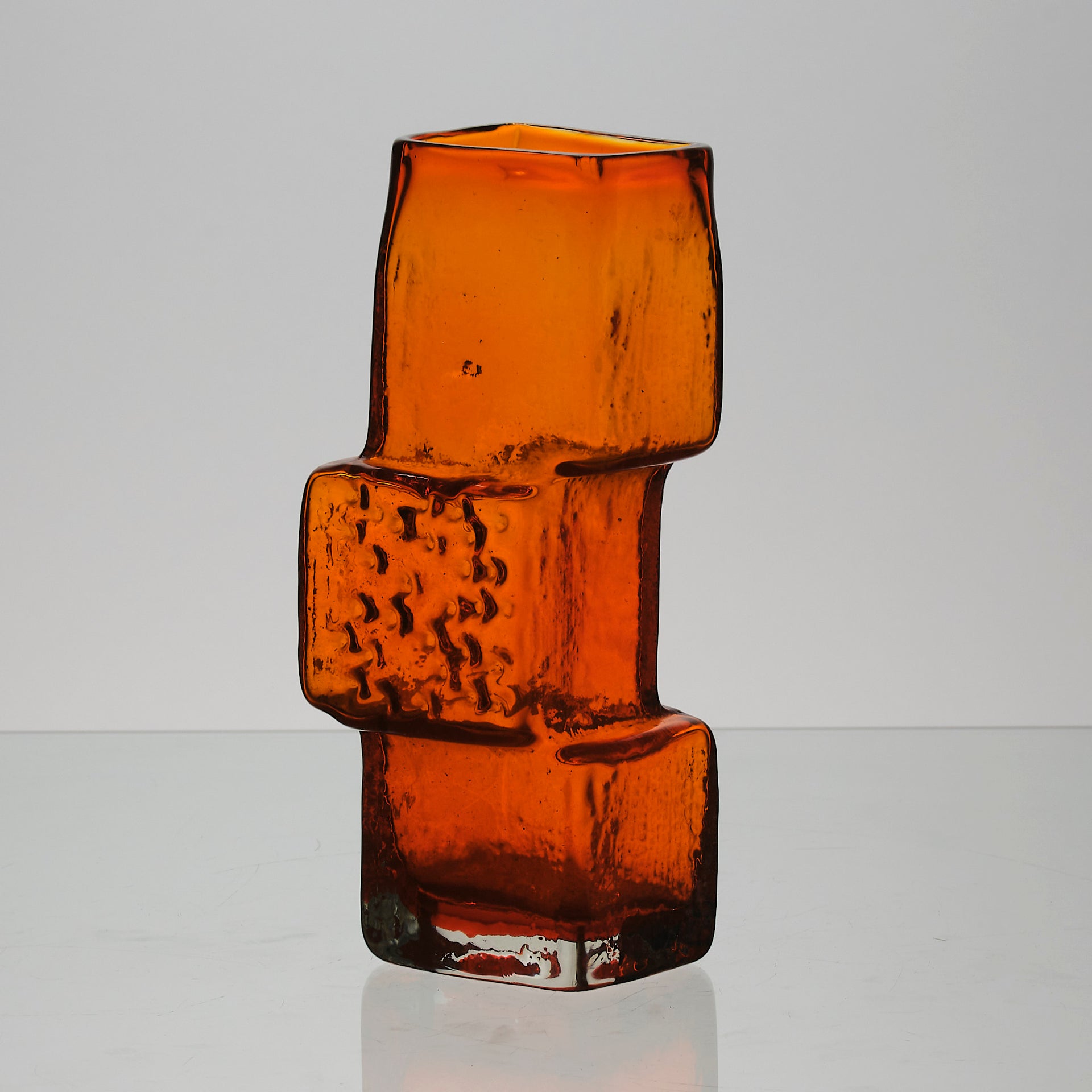 Geoffrey Baxter - Orange Bricklayer Abstract Vase 