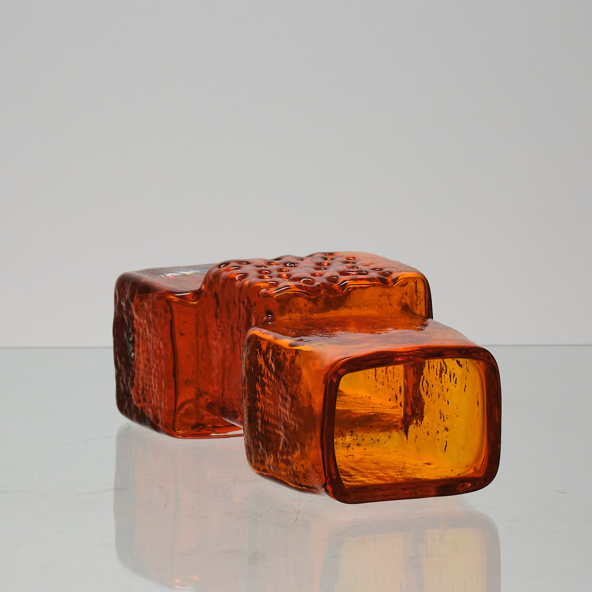 Geoffrey Baxter - Orange Bricklayer Abstract Vase 
