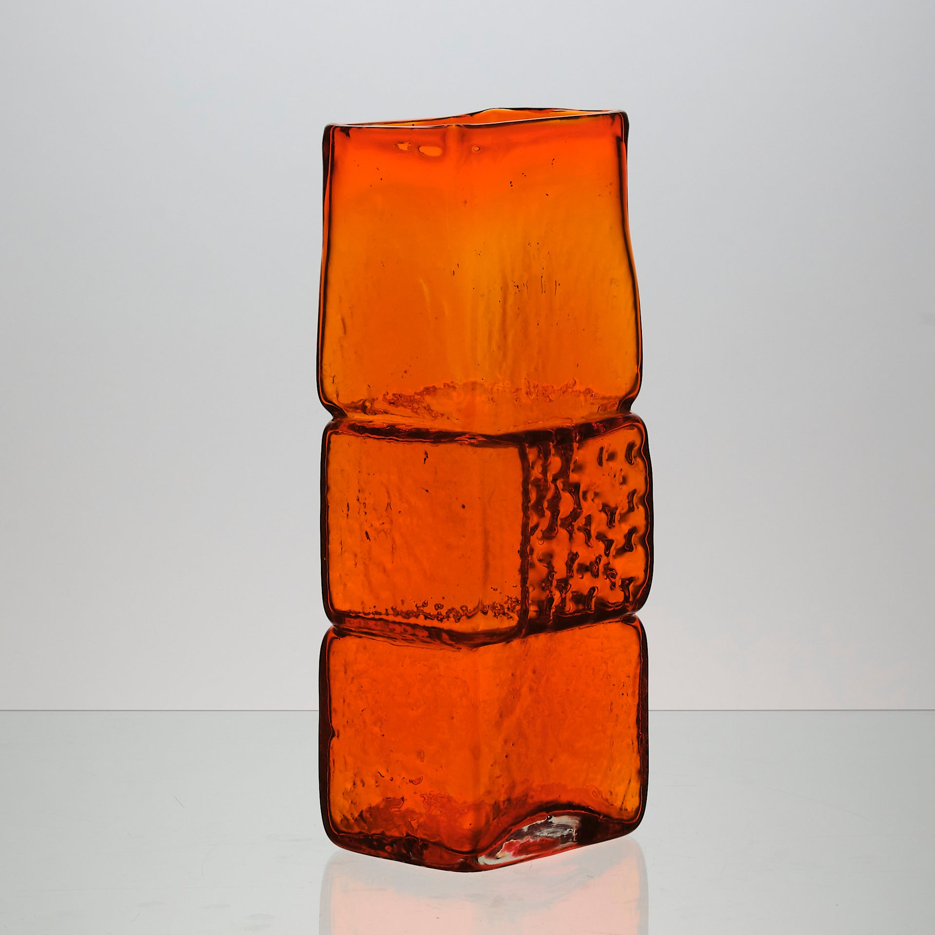 Bricklayer Orange Vase  Large by Geoffrey Baxter