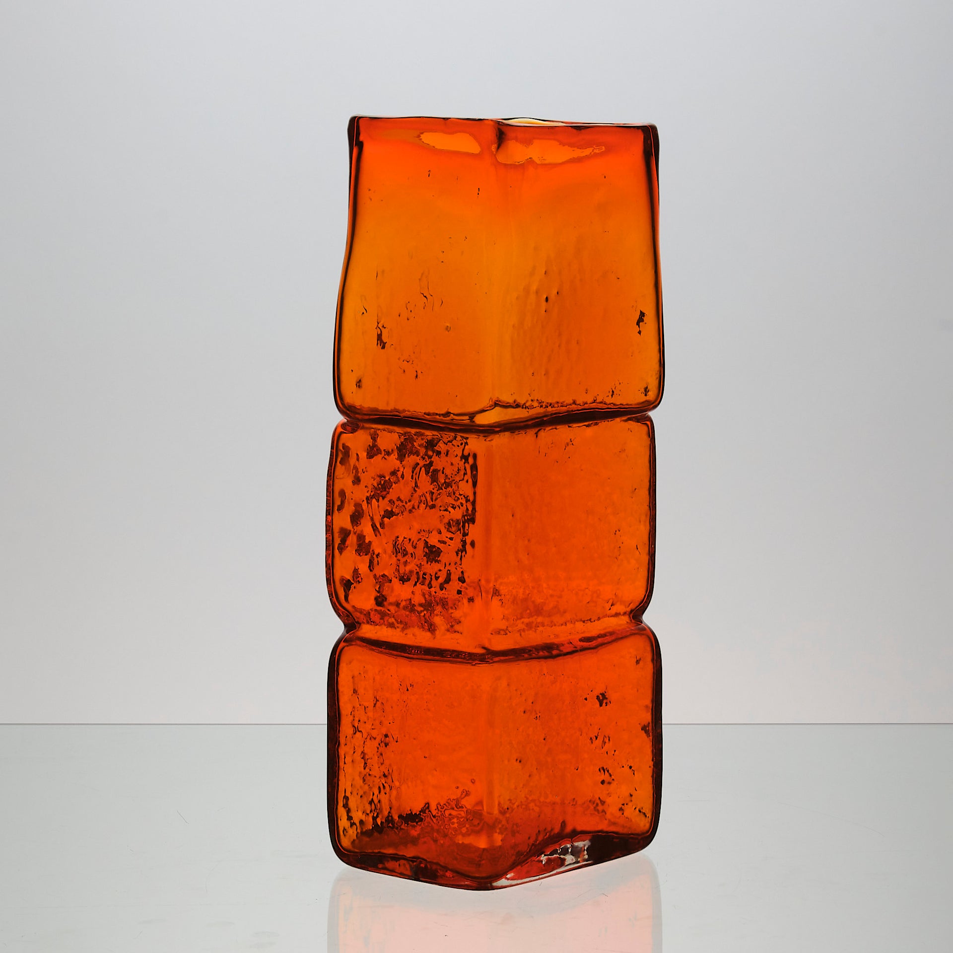 Bricklayer Orange Vase  Large by Geoffrey Baxter