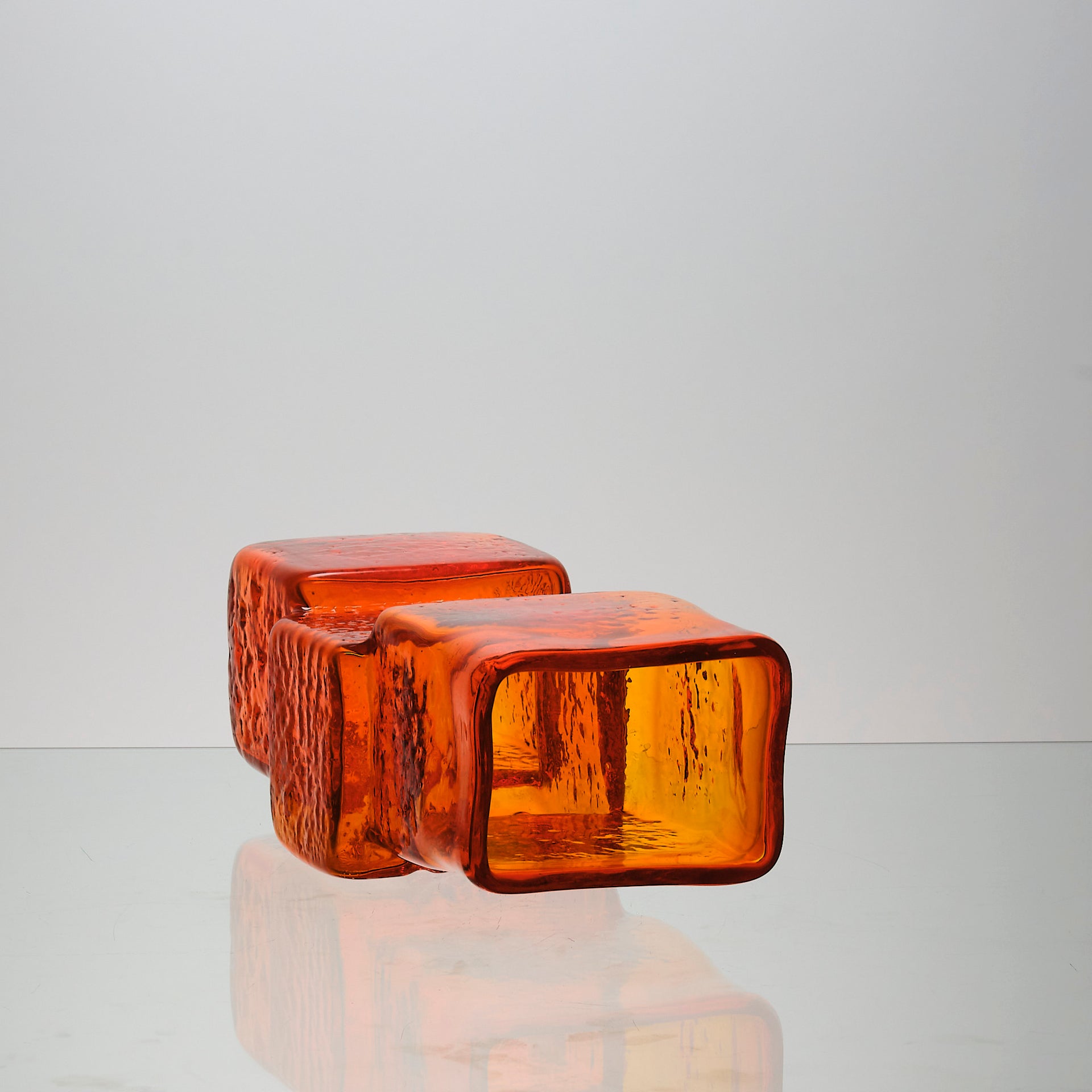 Bricklayer Orange Vase  Large by Geoffrey Baxter