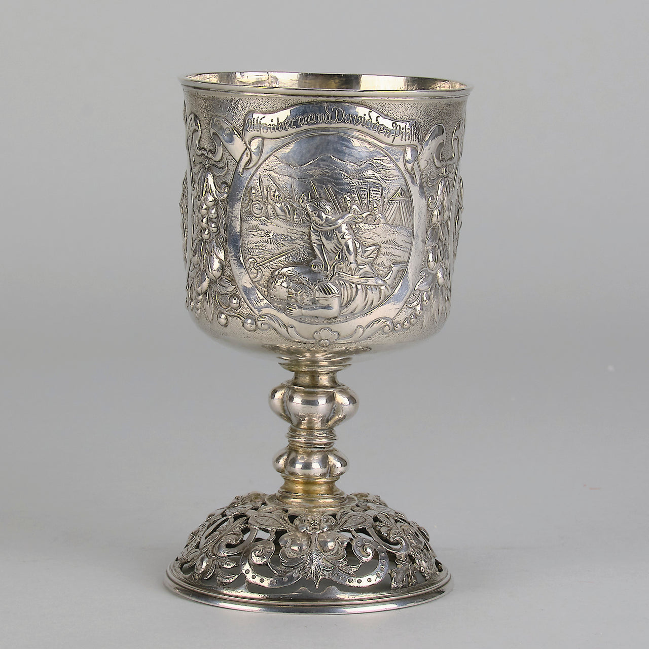 German Silver Allegorical Goblet - Hickmet Fine Arts 