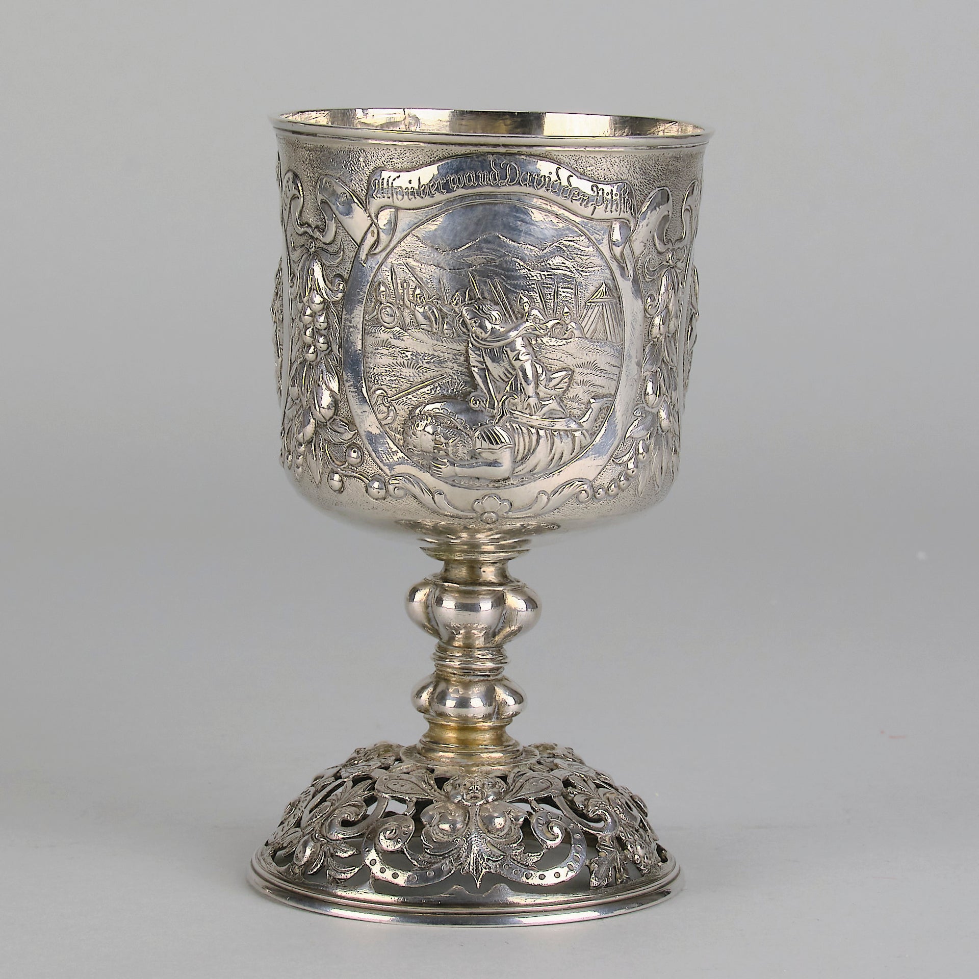 German Silver Allegorical Goblet - Hickmet Fine Arts 