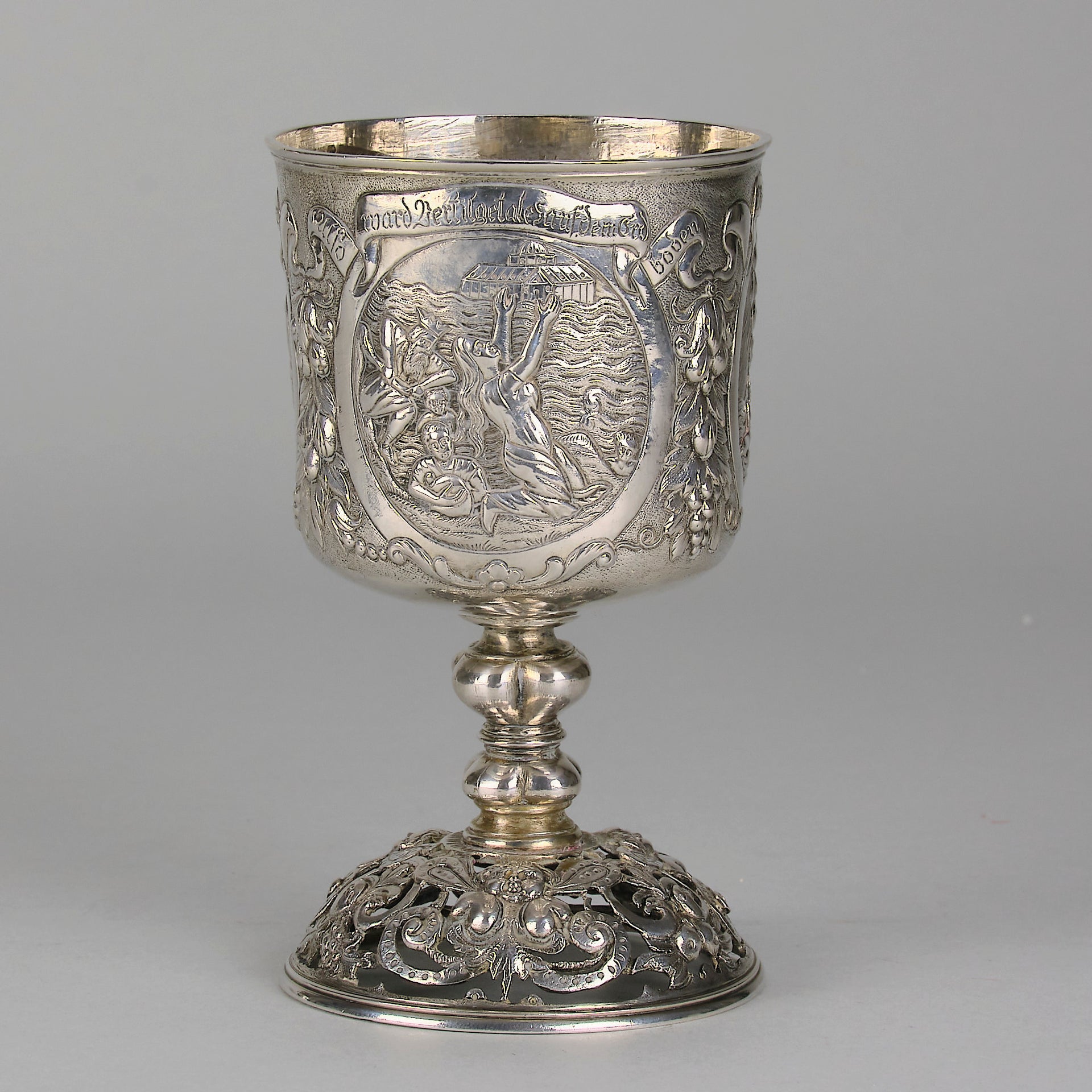 German Silver Allegorical Goblet - Hickmet Fine Arts 