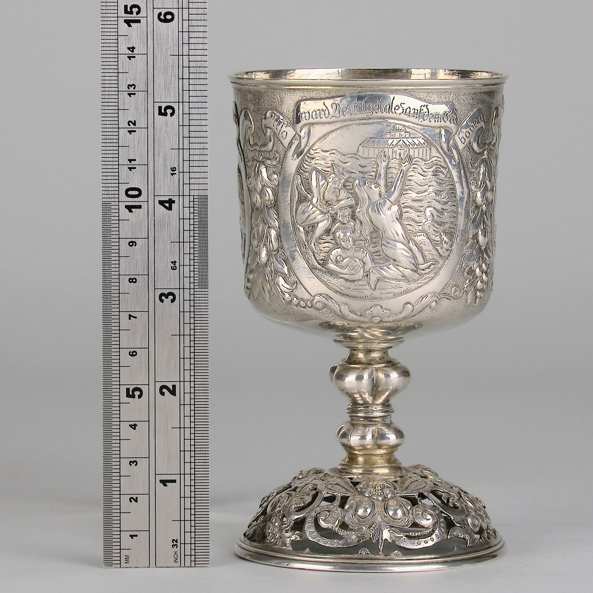 German Silver Allegorical Goblet - Hickmet Fine Arts 