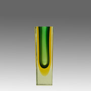 Murano Green Sommerso Vase - Murano Glass - Hickmet Fine Arts 