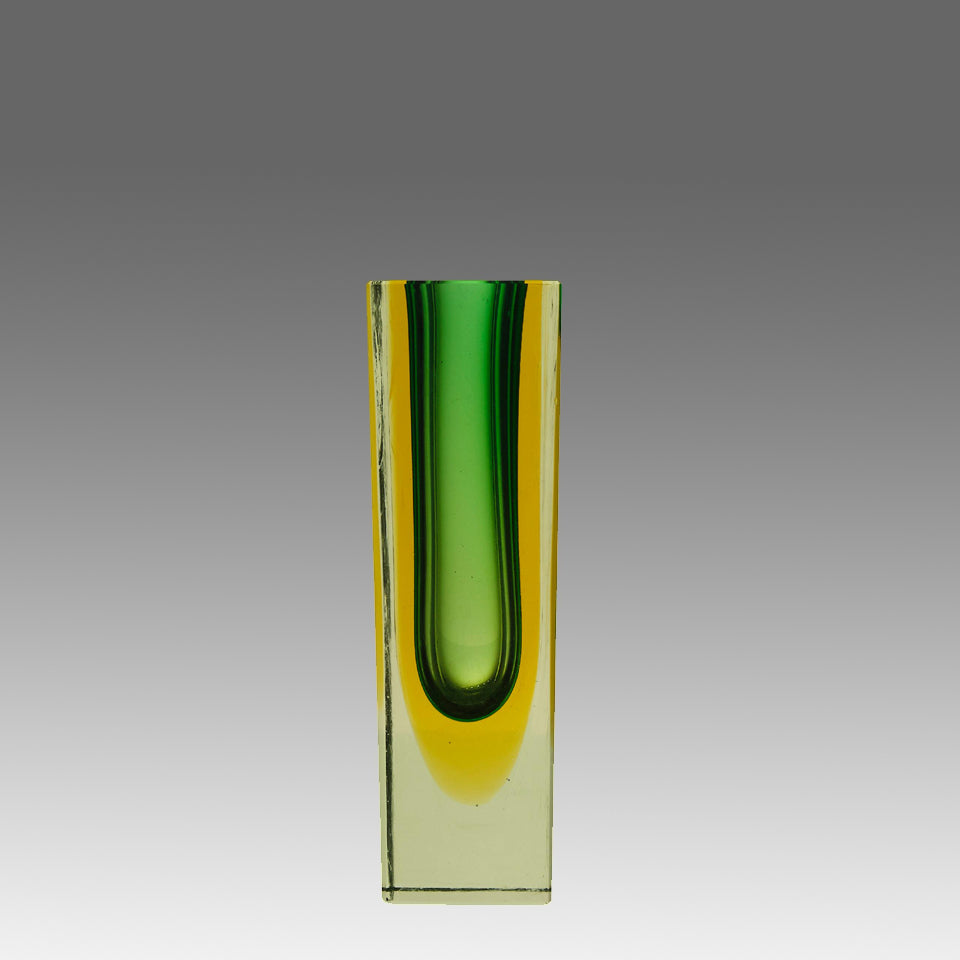 Murano Green Sommerso Vase - Murano Glass - Hickmet Fine Arts 
