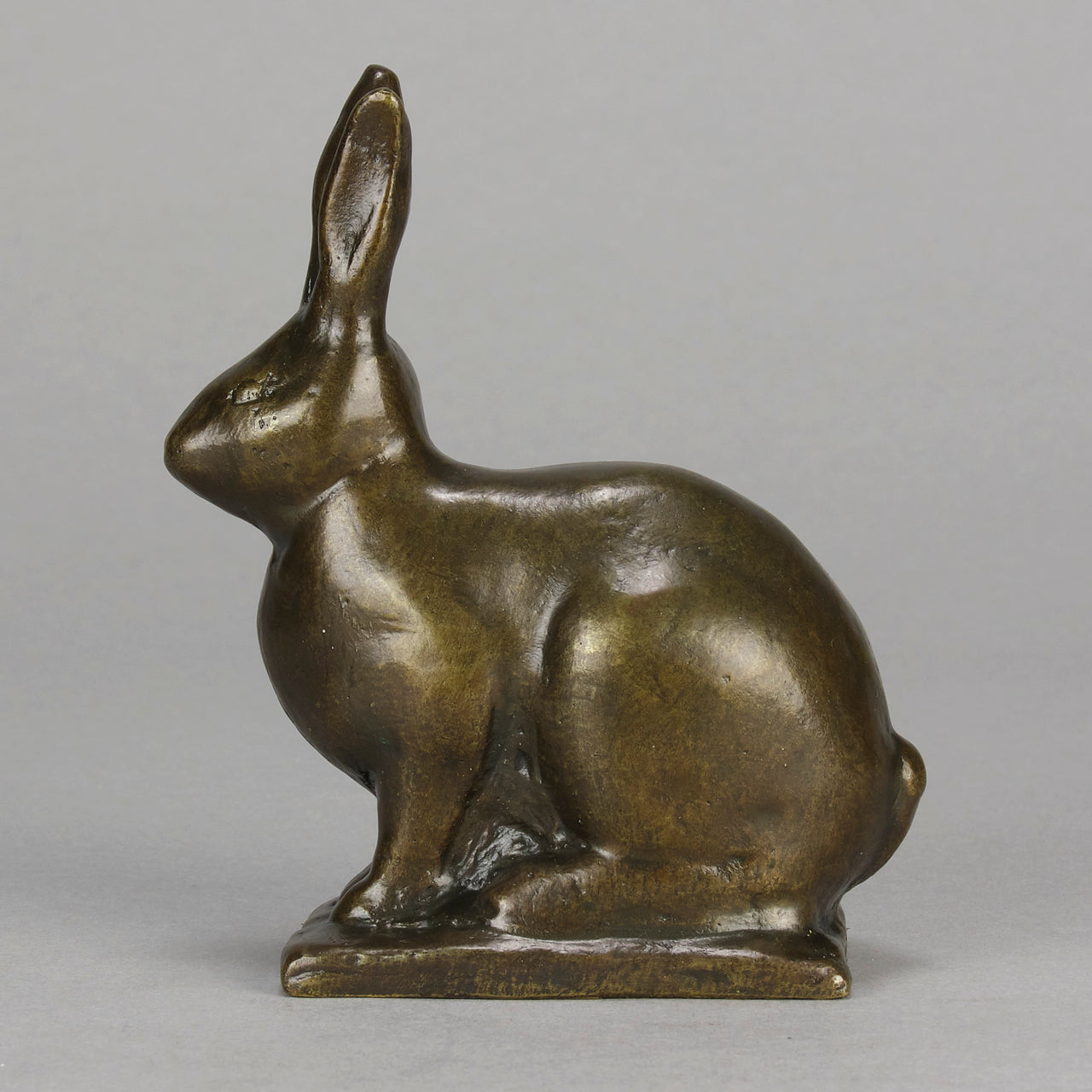 Alert Seated Rabbit - Gunnar Nilsson Bronze - Hickmet Fine Arts 