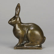 Alert Seated Rabbit - Gunnar Nilsson Bronze - Hickmet Fine Arts 