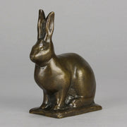 Alert Seated Rabbit - Gunnar Nilsson Bronze - Hickmet Fine Arts 