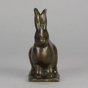 Alert Seated Rabbit - Gunnar Nilsson Bronze - Hickmet Fine Arts 