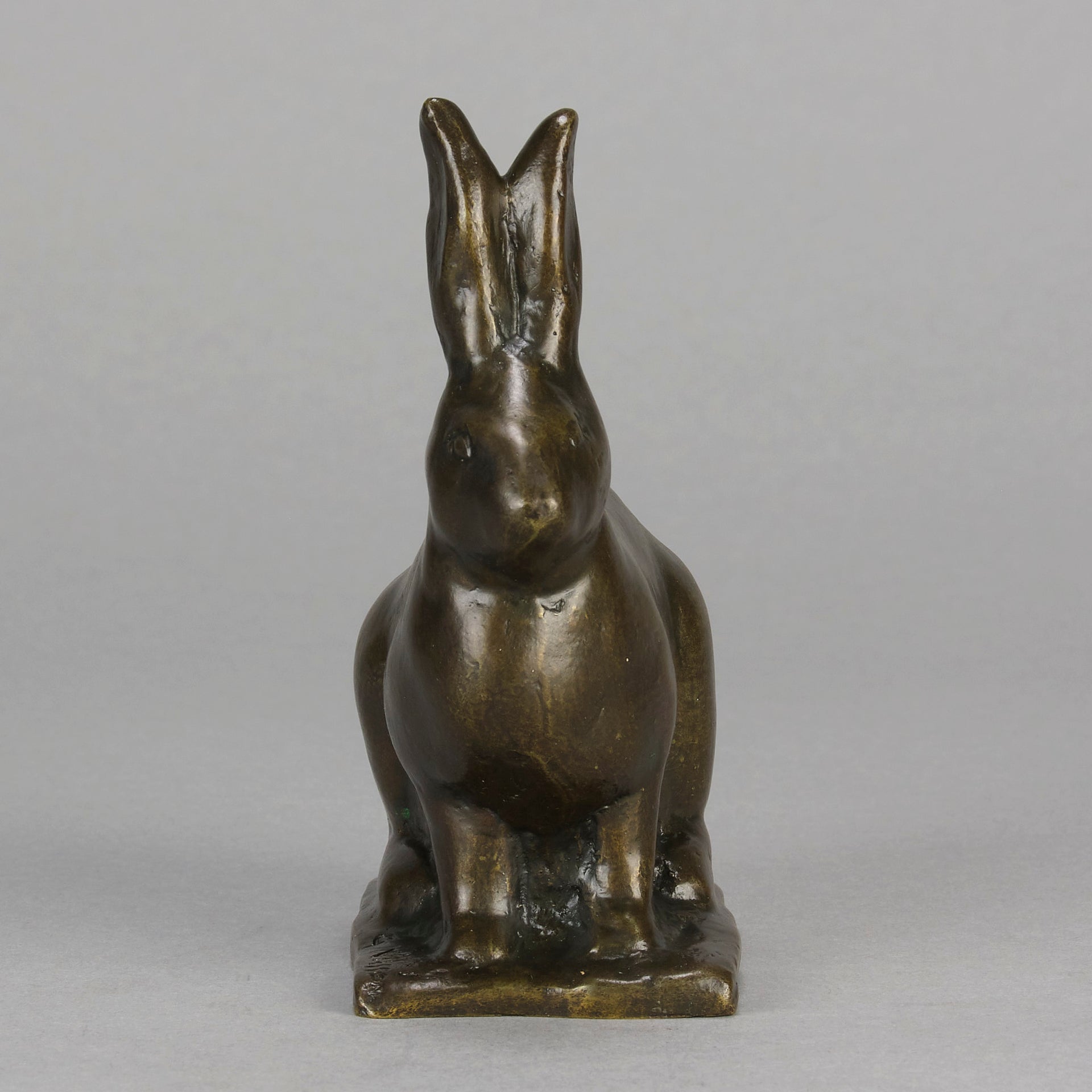 Alert Seated Rabbit - Gunnar Nilsson Bronze - Hickmet Fine Arts 