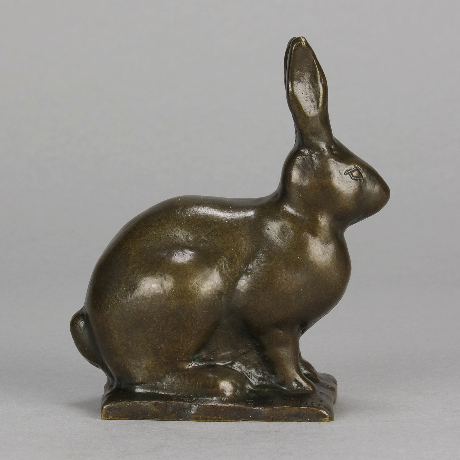 Alert Seated Rabbit - Gunnar Nilsson Bronze - Hickmet Fine Arts 