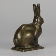 Alert Seated Rabbit - Gunnar Nilsson Bronze - Hickmet Fine Arts 