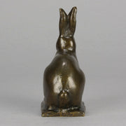 Alert Seated Rabbit - Gunnar Nilsson Bronze - Hickmet Fine Arts 