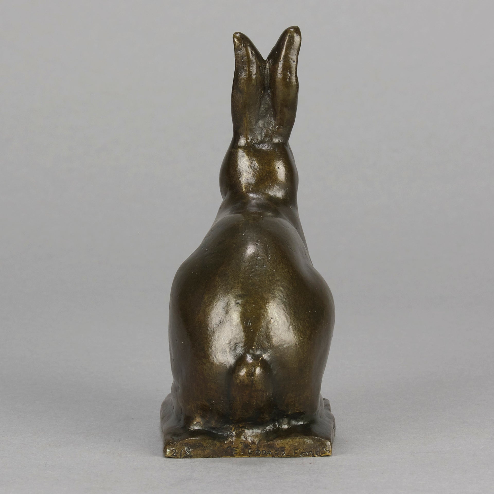 Alert Seated Rabbit - Gunnar Nilsson Bronze - Hickmet Fine Arts 
