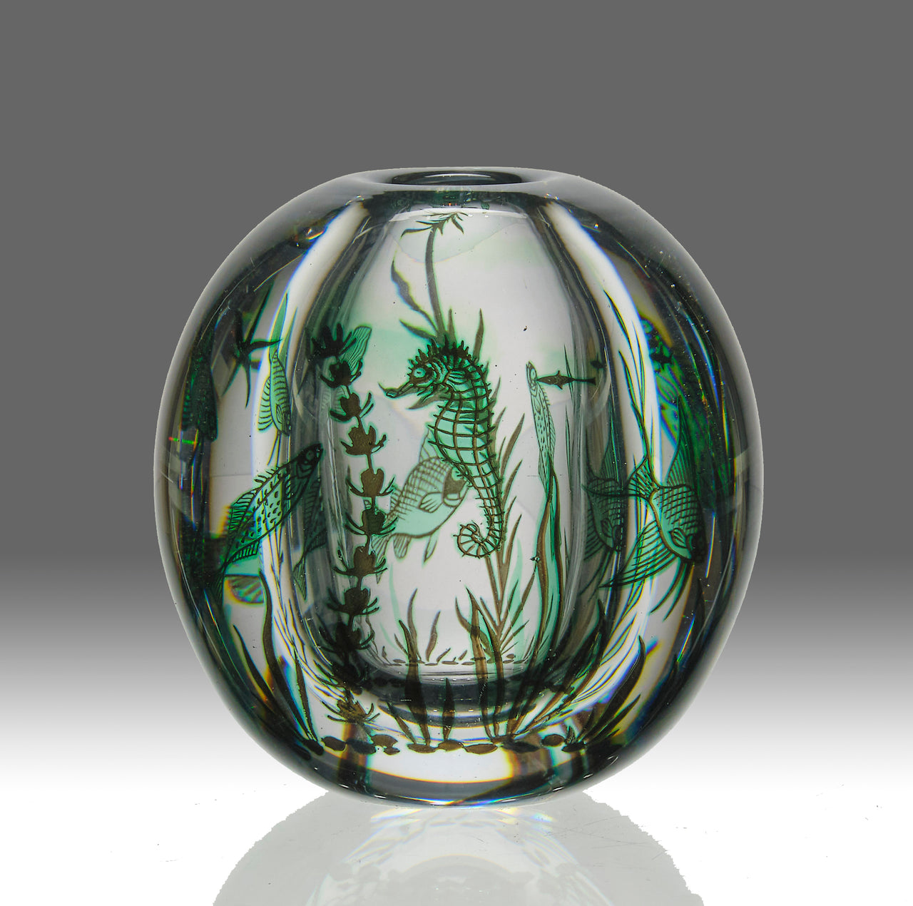 "Sea Horse Vase" by Edward Hald for Orrefors