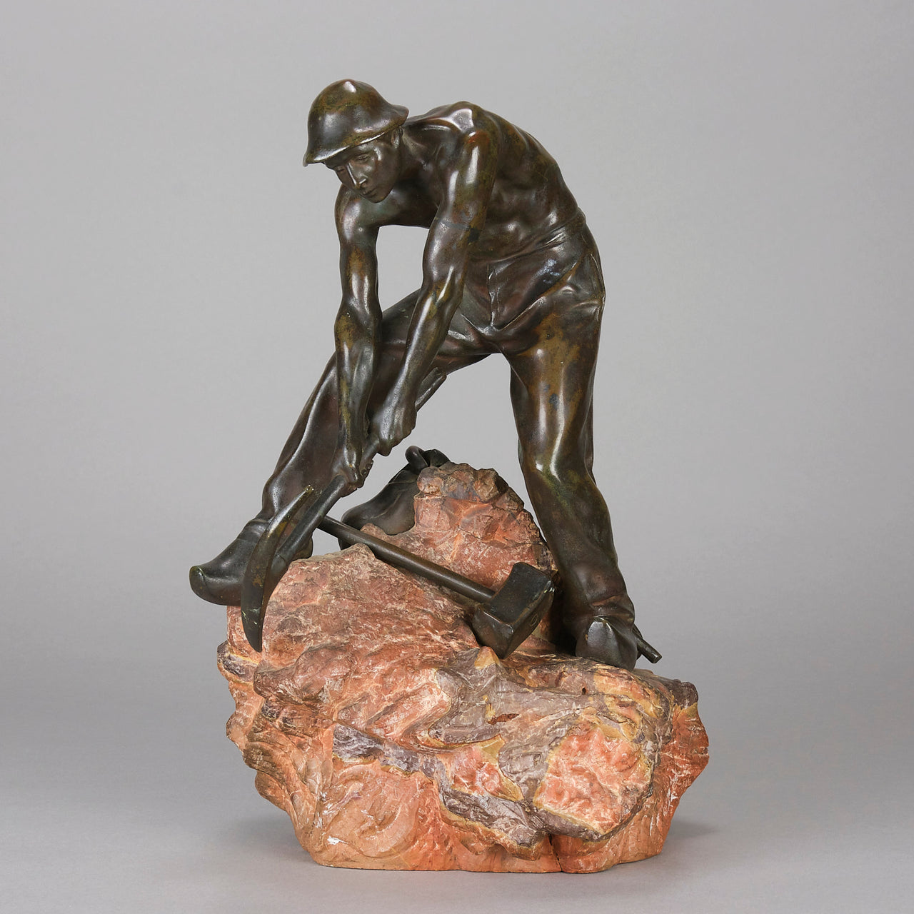 Henri Coutheillas Bronze Miner - Hickmet Fine Arts  