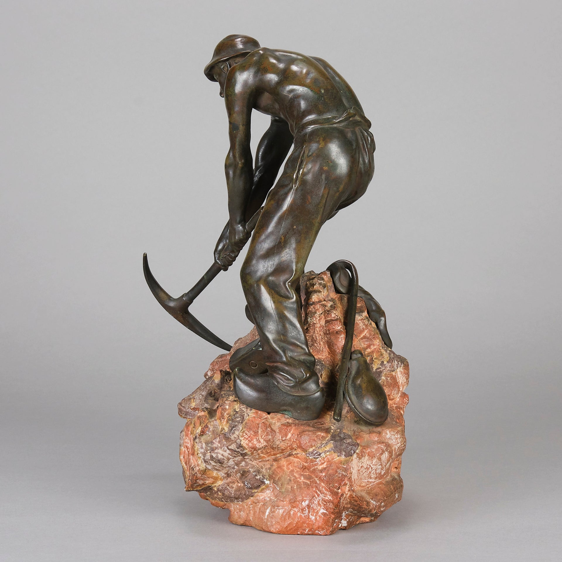 Henri Coutheillas Bronze Miner - Hickmet Fine Arts  