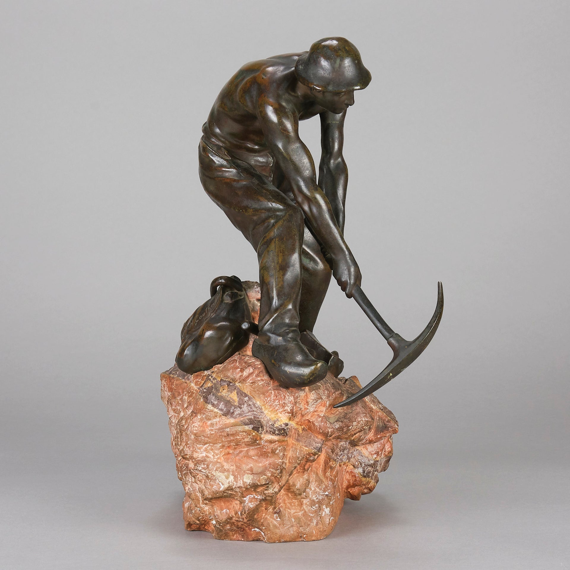 Henri Coutheillas Bronze Miner - Hickmet Fine Arts  