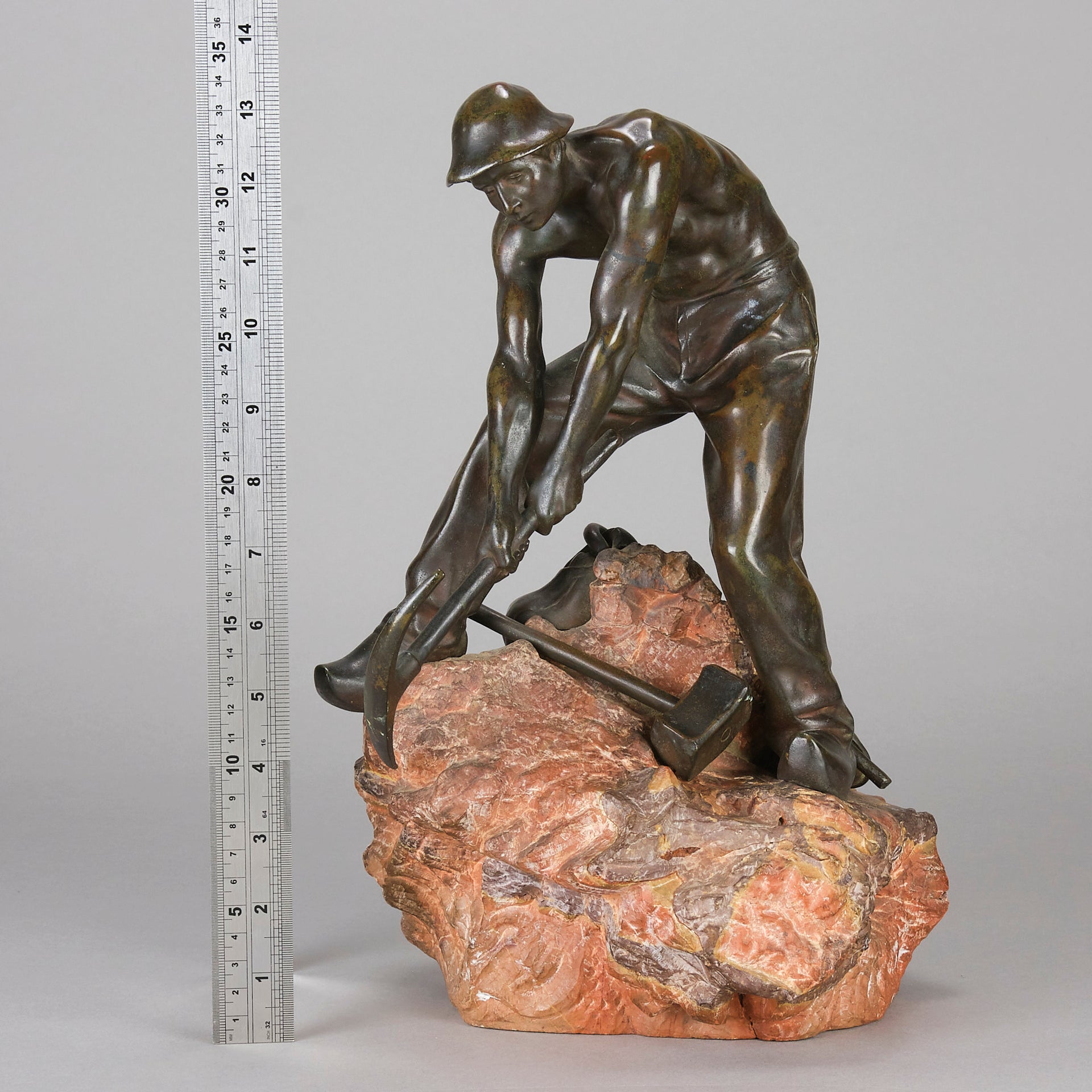 Henri Coutheillas Bronze Miner - Hickmet Fine Arts  