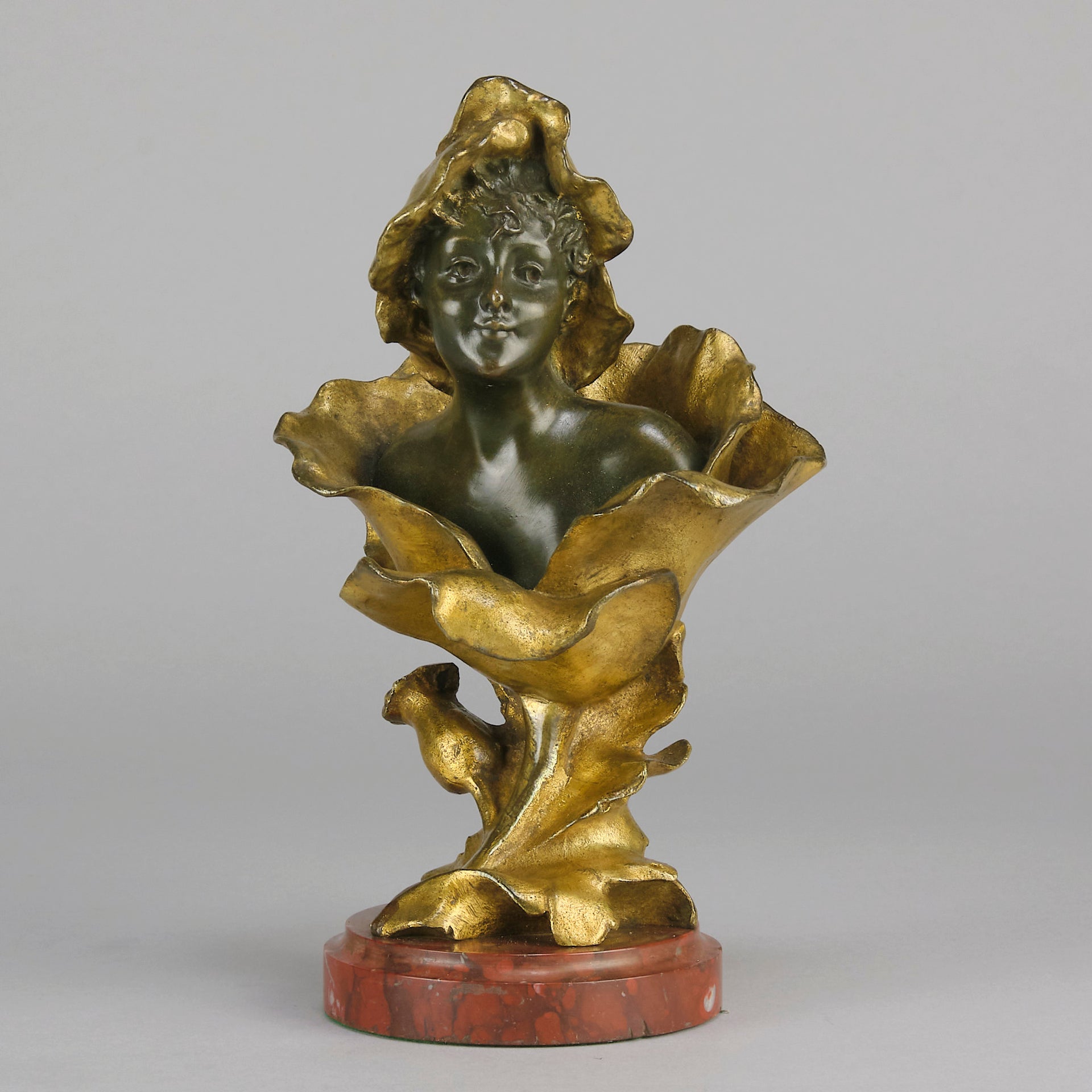 "Fée des Fleurs" - Henri Godet Bronze Bust - Hickmet Fine Arts