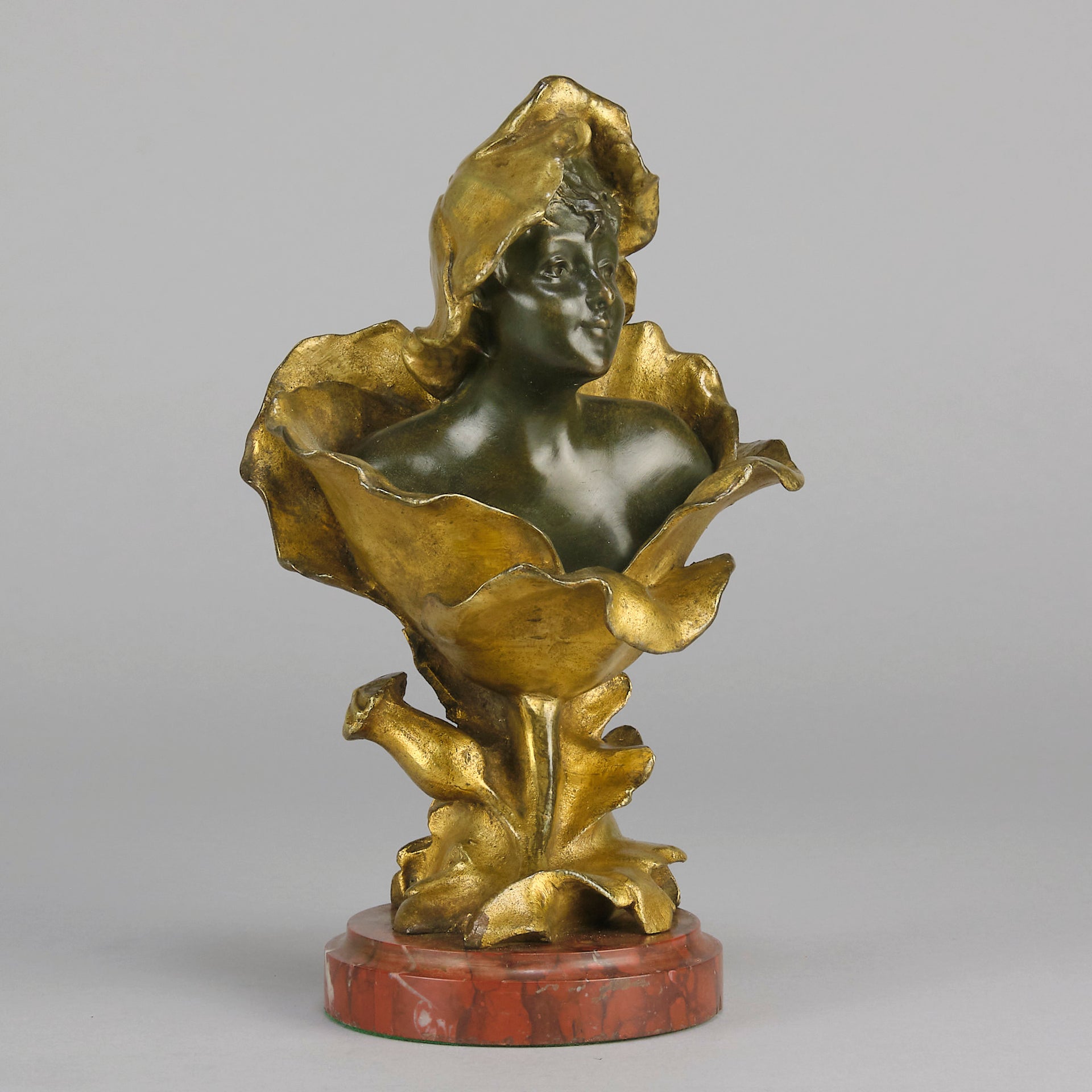 "Fée des Fleurs" - Henri Godet Bronze Bust - Hickmet Fine Arts