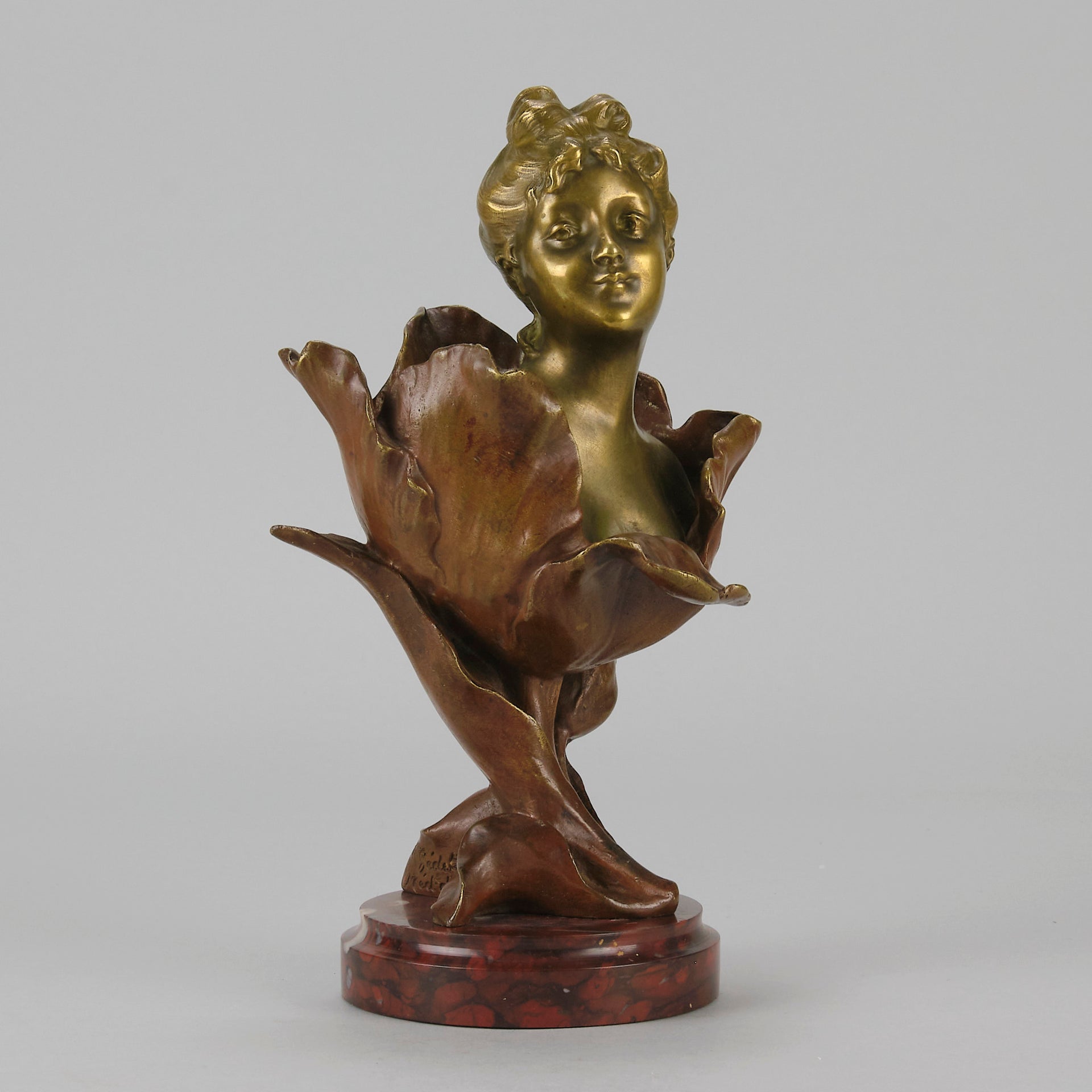"Fée des Fleurs" - Henri Godet Bronze Bust - Hickmet Fine Arts