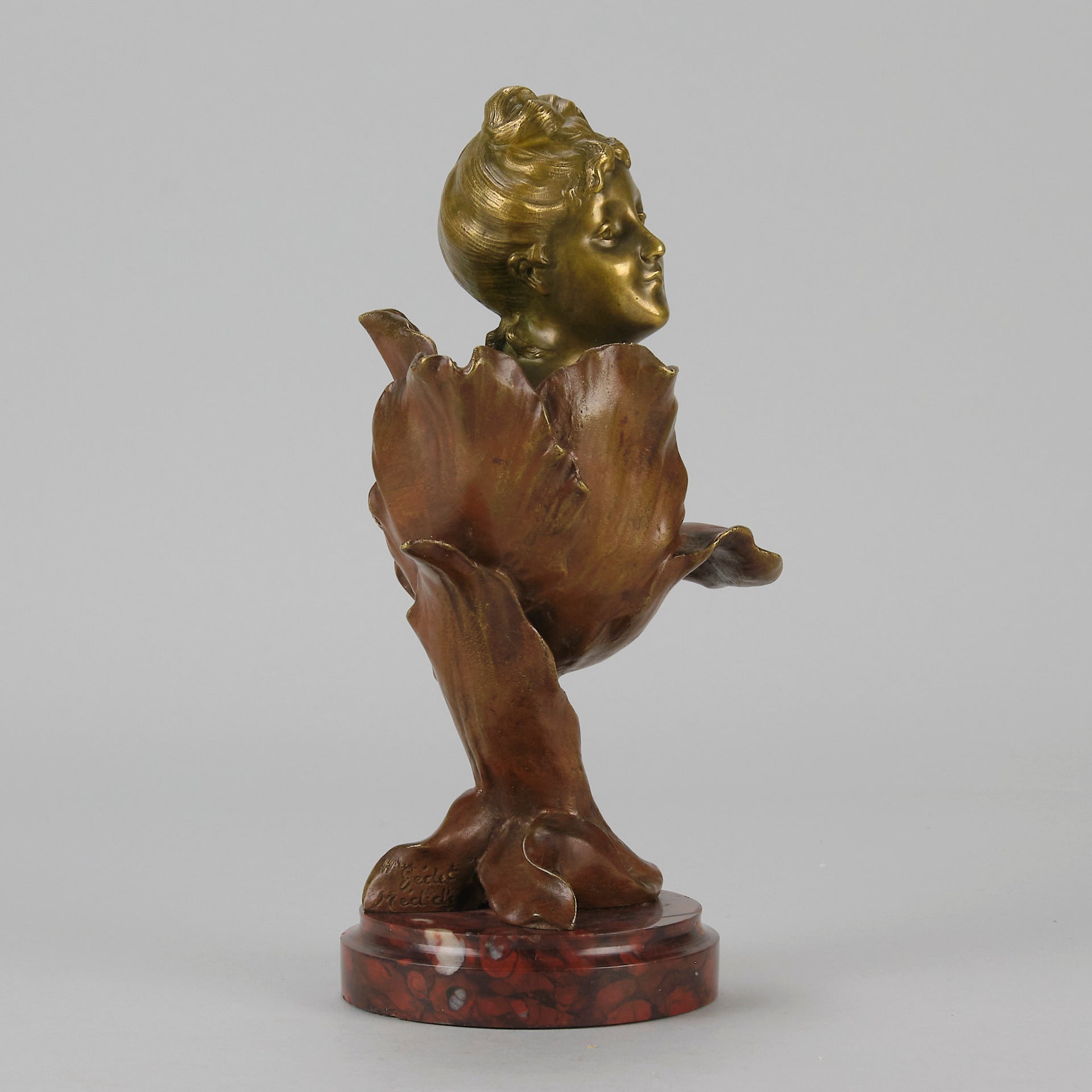 "Fée des Fleurs" - Henri Godet Bronze Bust - Hickmet Fine Arts