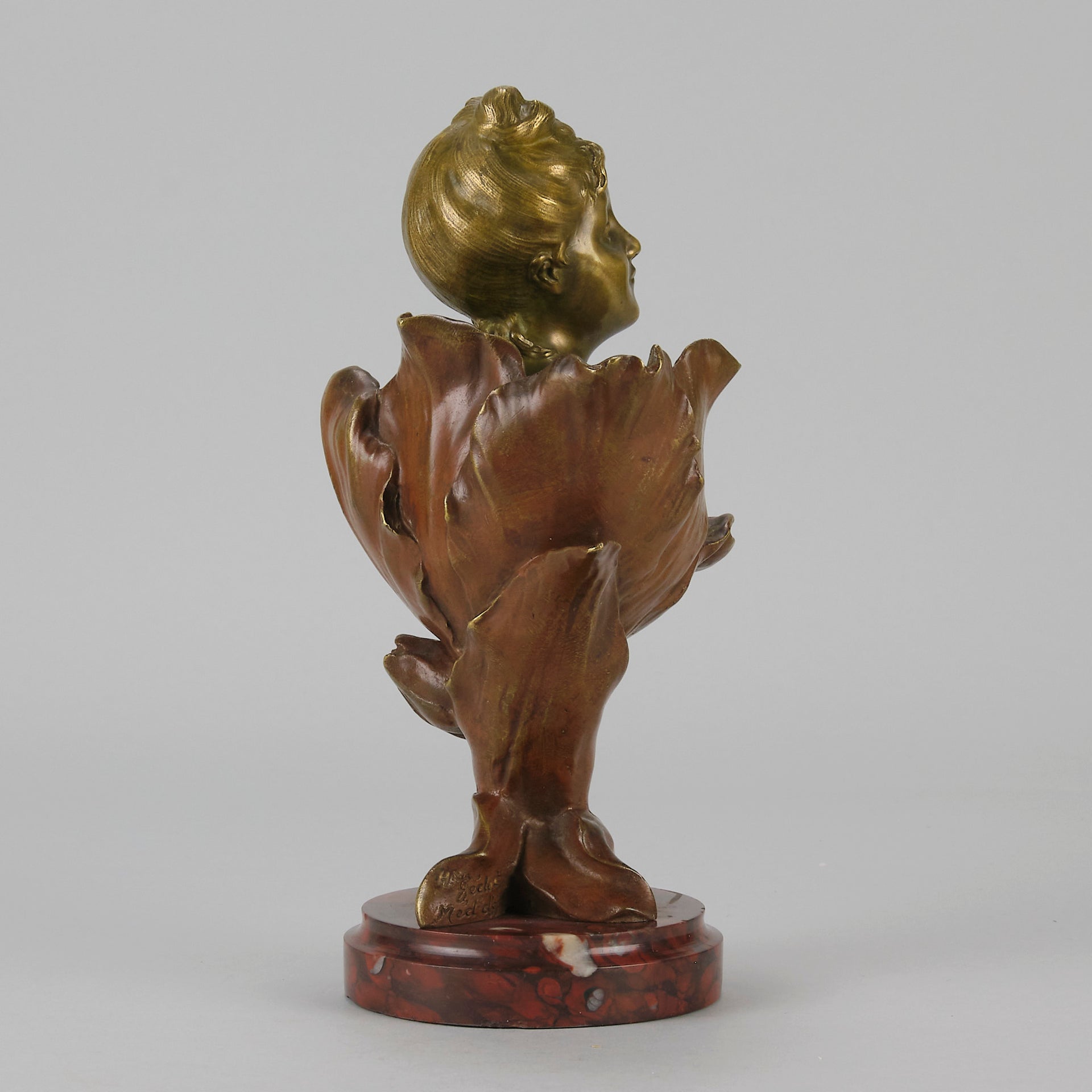 "Fée des Fleurs" - Henri Godet Bronze Bust - Hickmet Fine Arts