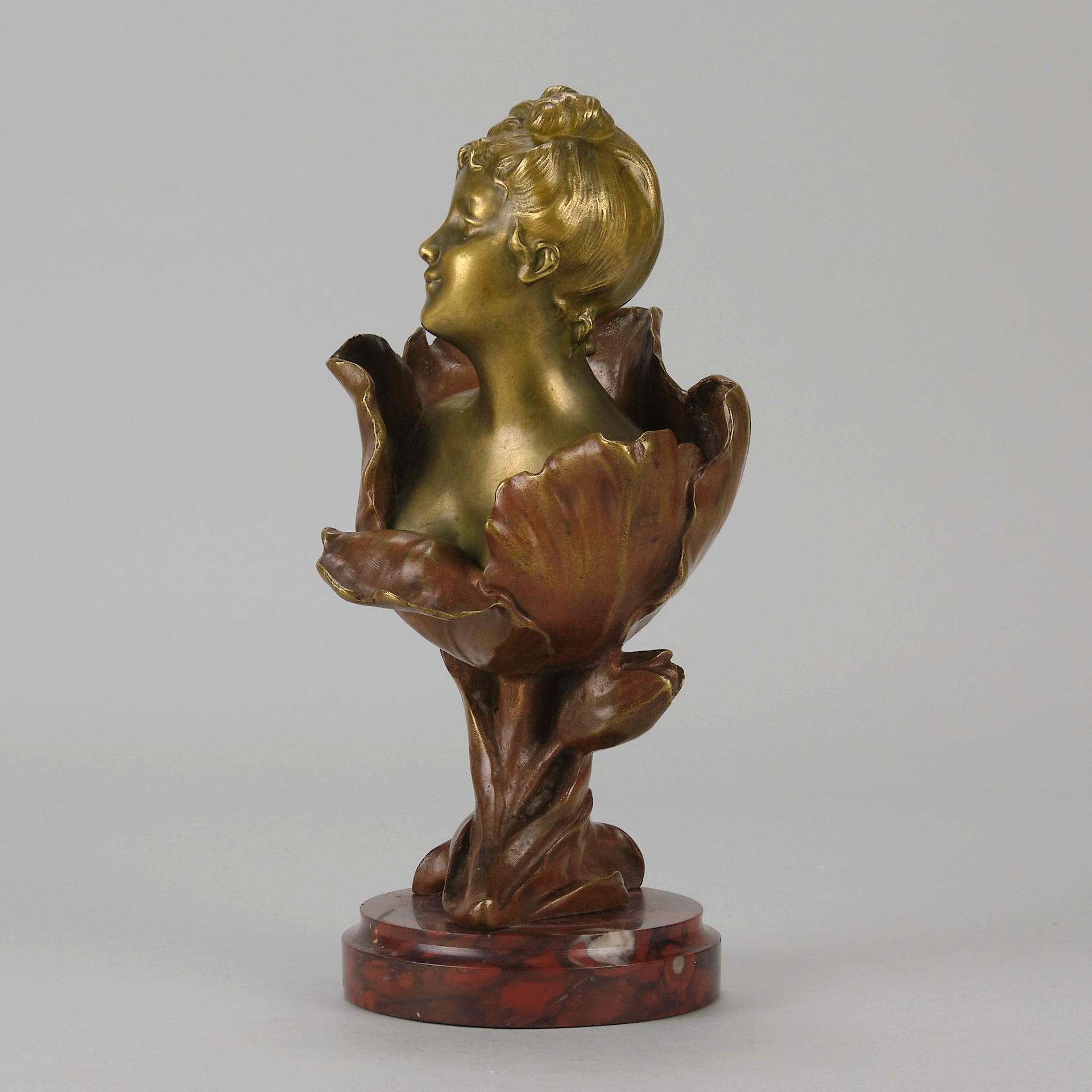 "Fée des Fleurs" - Henri Godet Bronze Bust - Hickmet Fine Arts