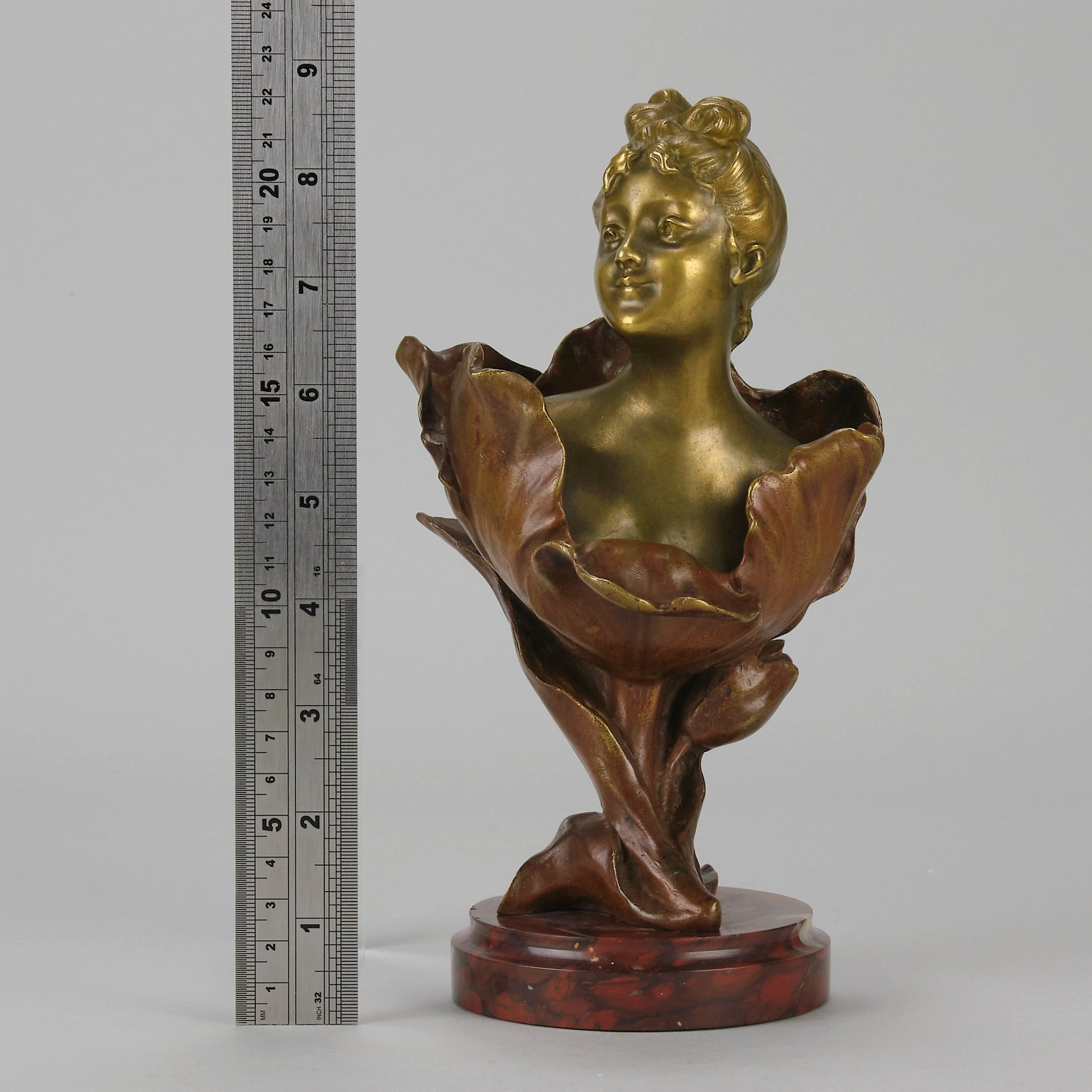 "Fée des Fleurs" - Henri Godet Bronze Bust - Hickmet Fine Arts