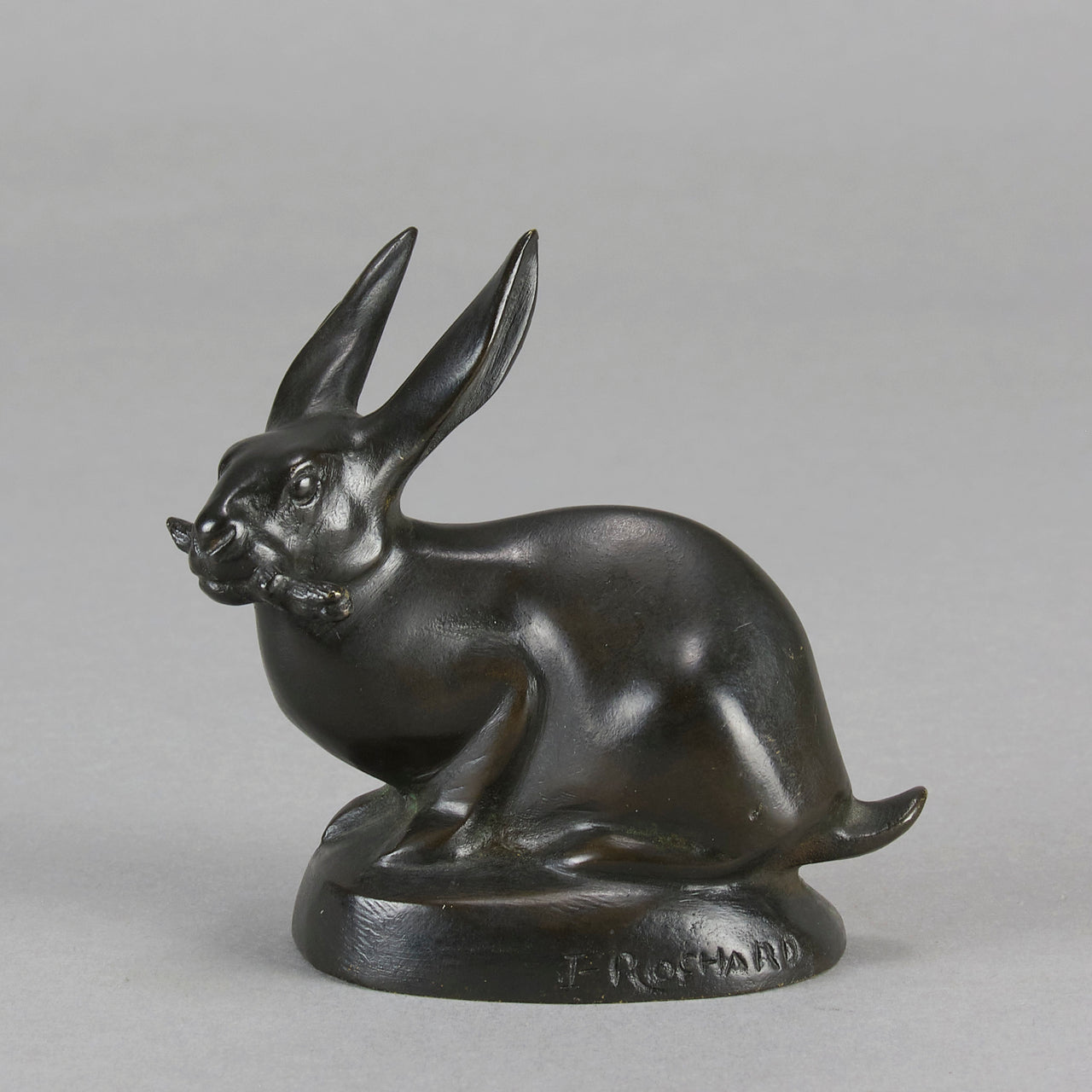 Rochard Rabbit - Animalier Antique Bronze - Hickmet Fine Arts 