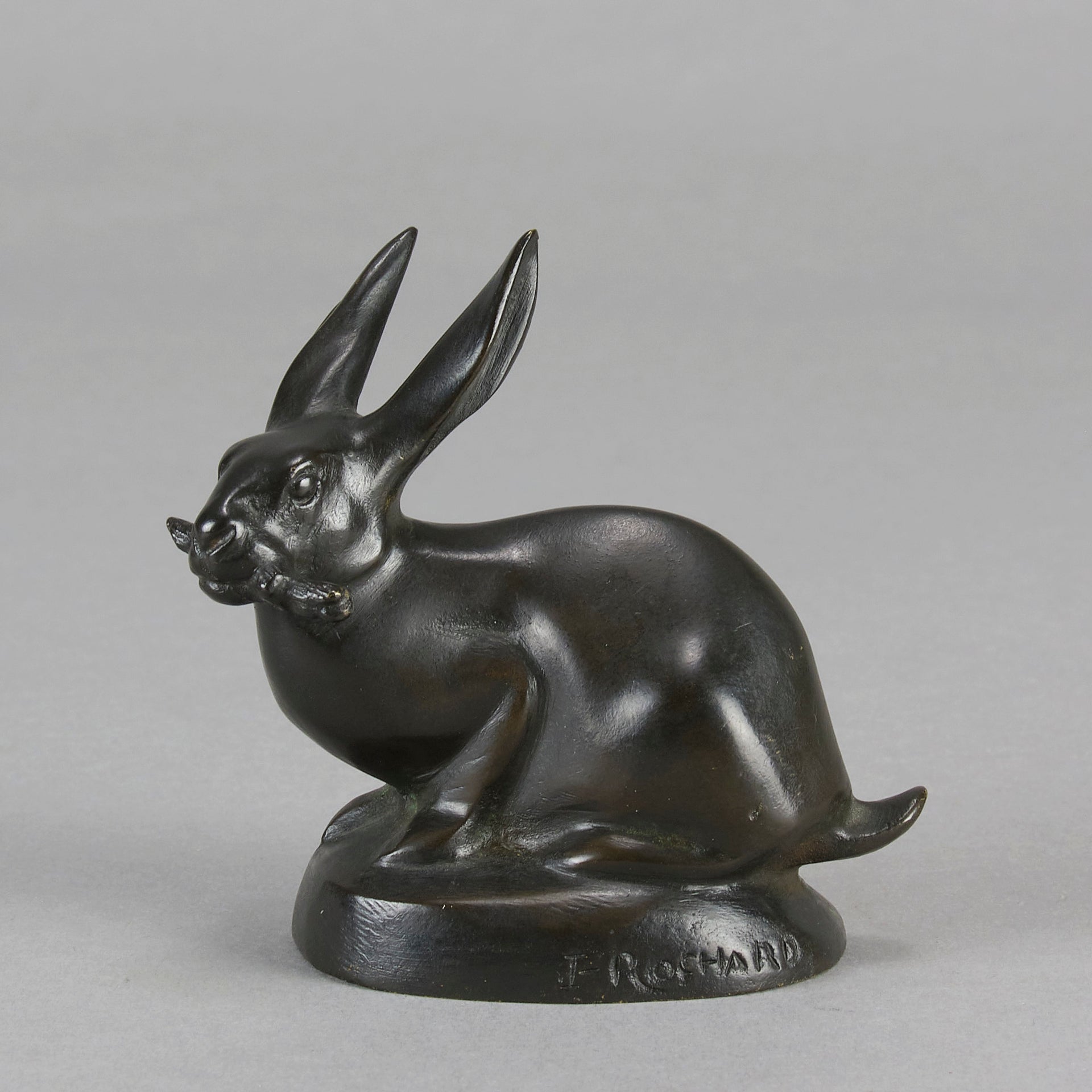 Rochard Rabbit - Animalier Antique Bronze - Hickmet Fine Arts 