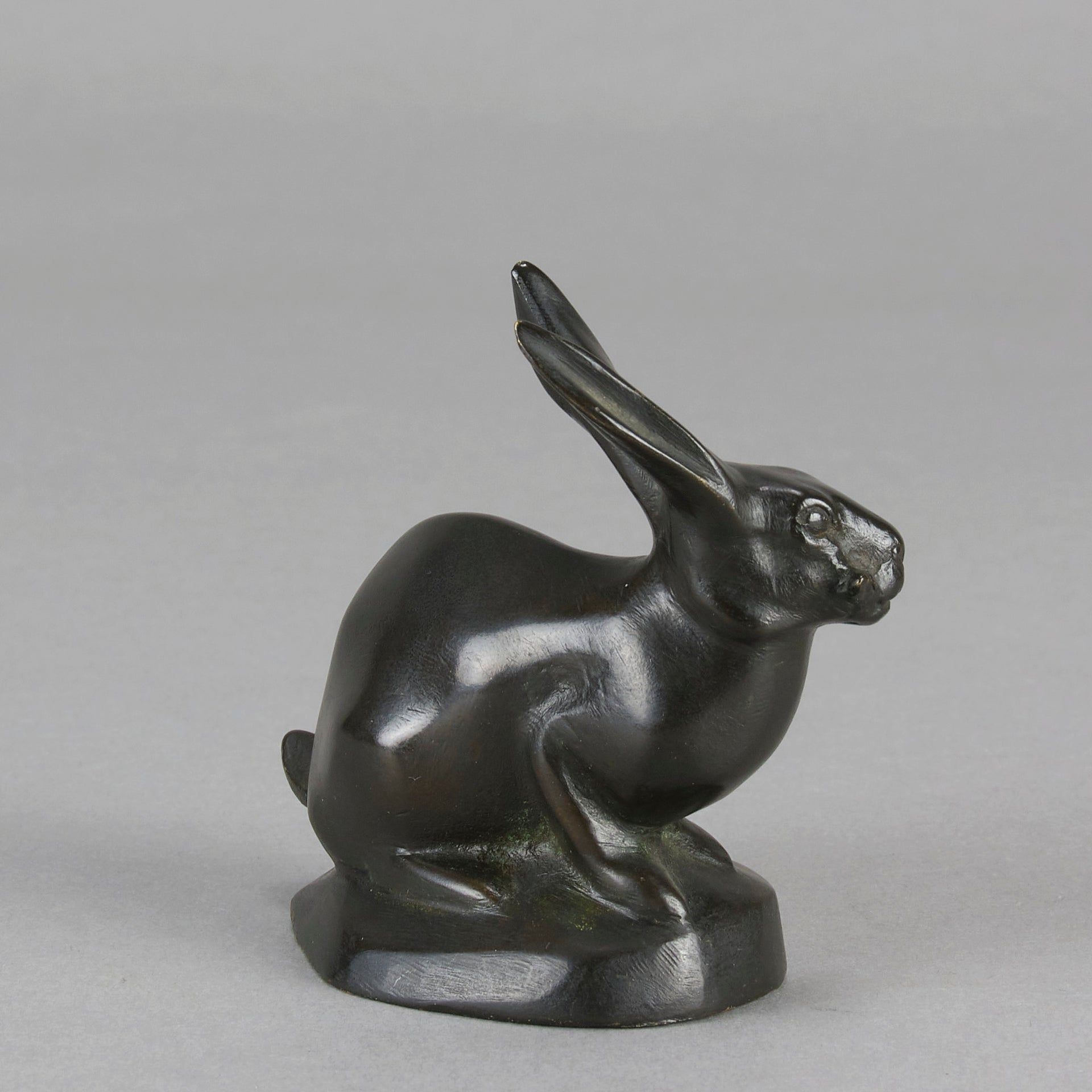 Rochard Rabbit - Animalier Antique Bronze - Hickmet Fine Arts 