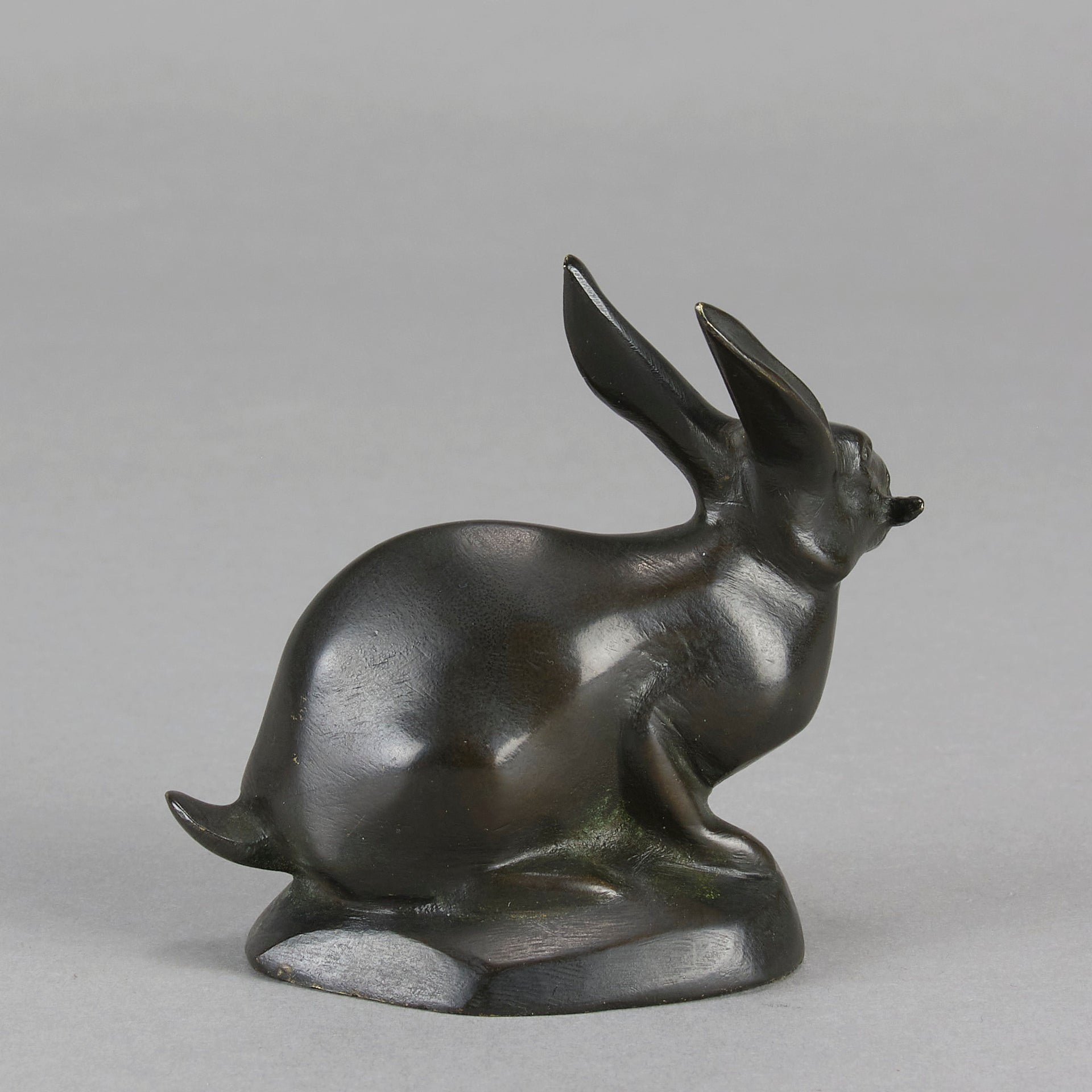 Rochard Rabbit - Animalier Antique Bronze - Hickmet Fine Arts 