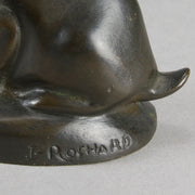 Rochard Rabbit - Animalier Antique Bronze - Hickmet Fine Arts 