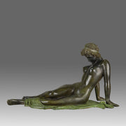 Italian Bronze Reclining Woman - Hickmet Fine Arts 