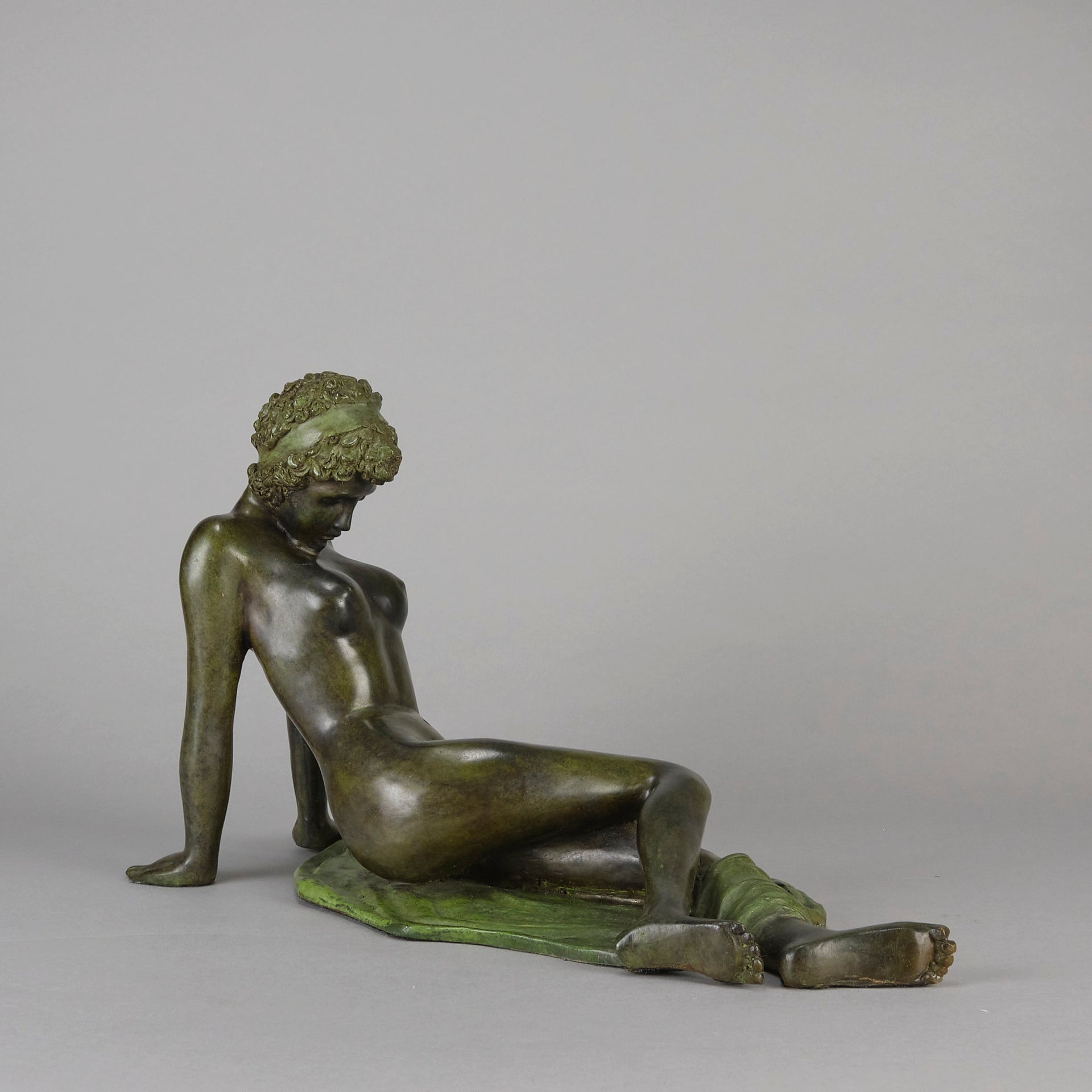Italian Bronze Reclining Woman - Hickmet Fine Arts 