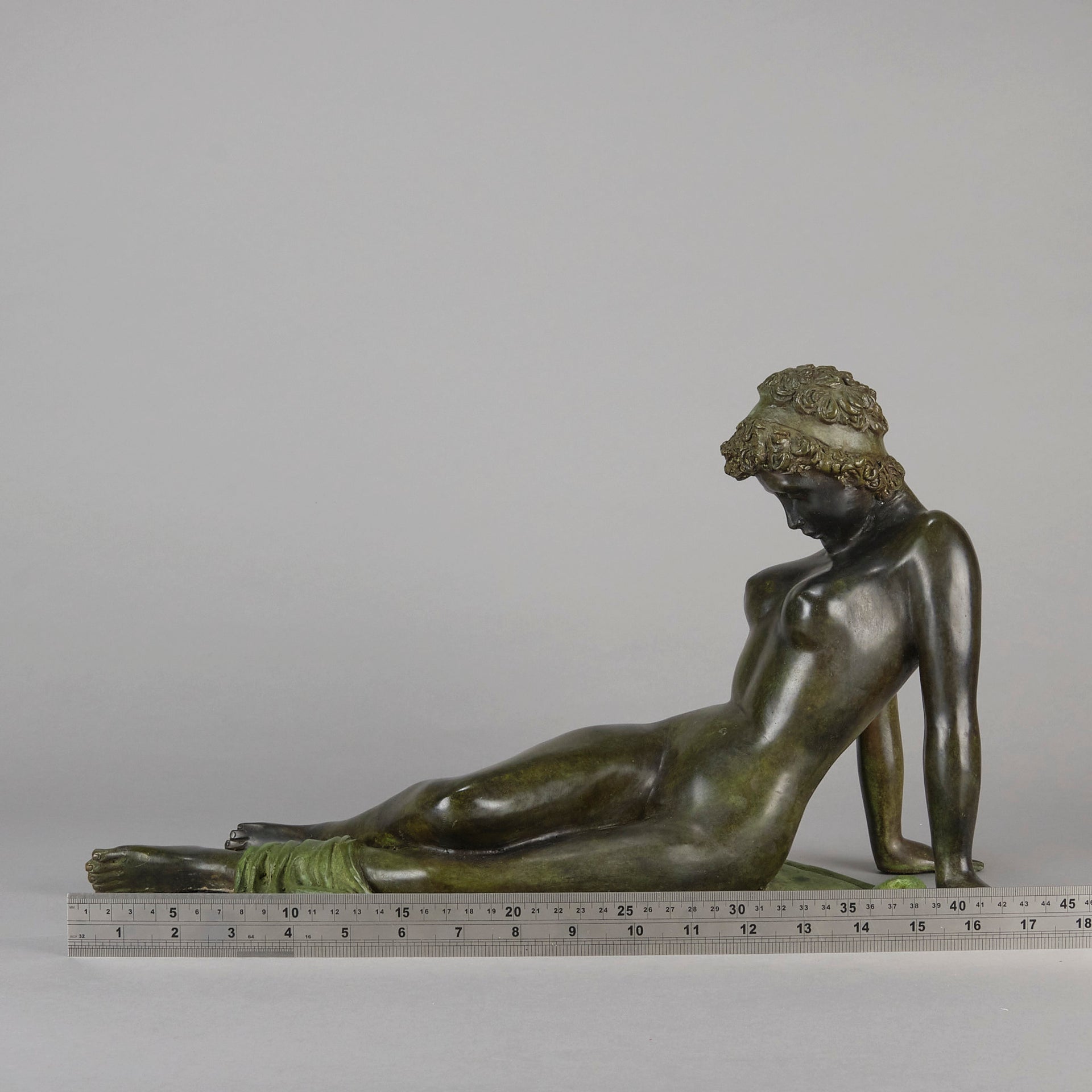 Italian Bronze Reclining Woman - Hickmet Fine Arts 