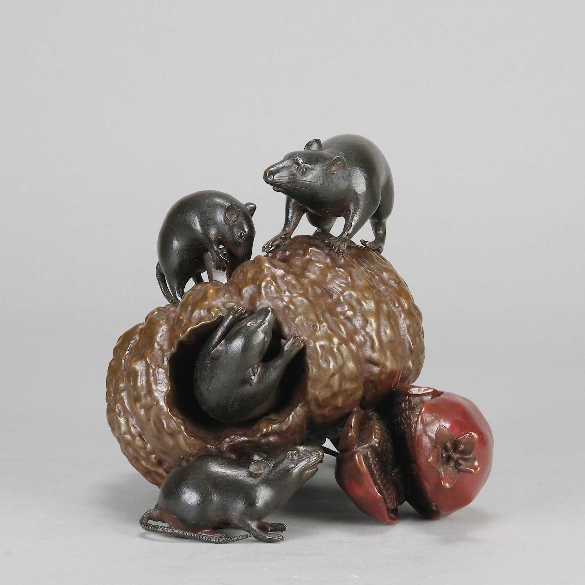"Rats Eating Pumpkin" by Itsumin Okimono -  Hickmet Fine Arts 