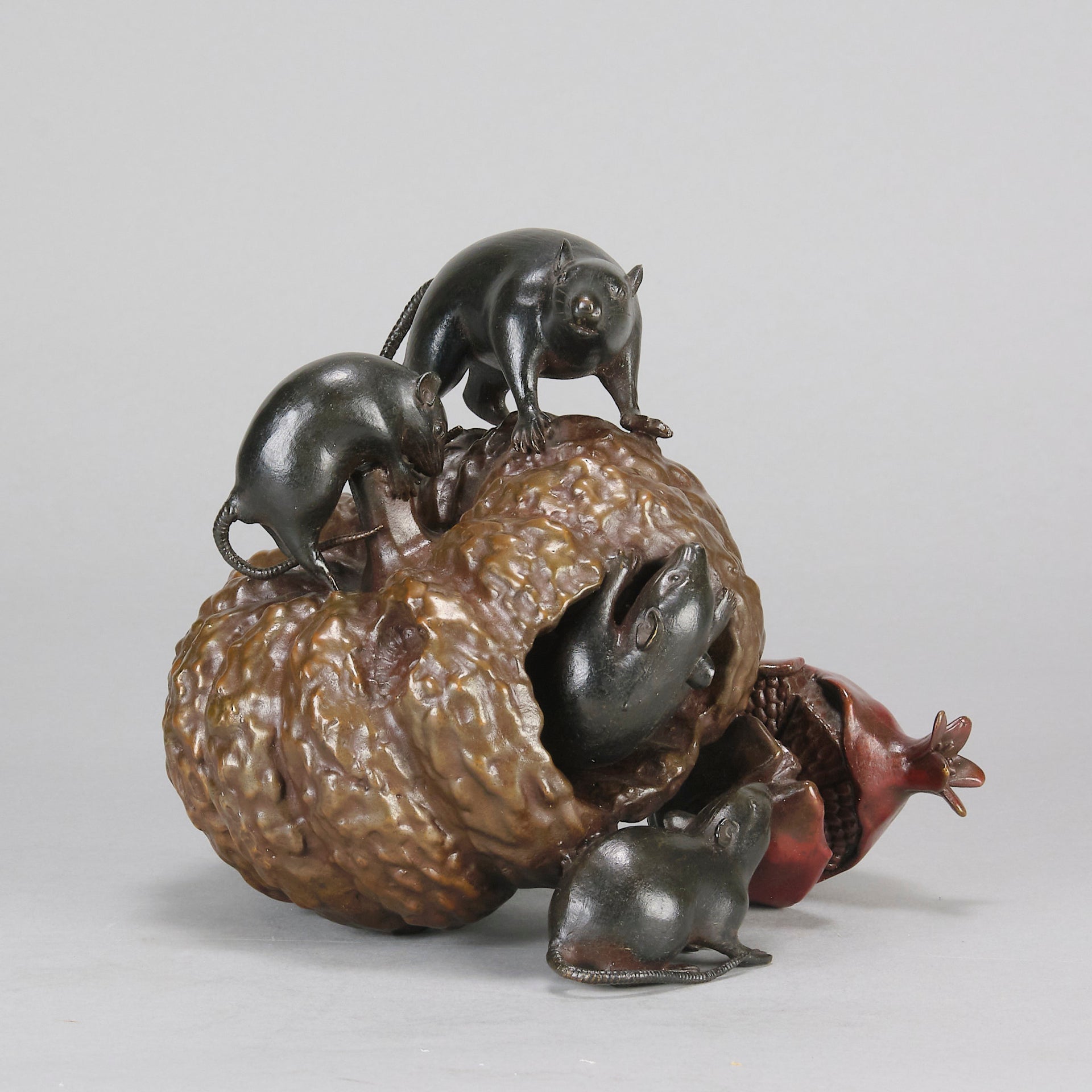 "Rats Eating Pumpkin" by Itsumin Okimono -  Hickmet Fine Arts 