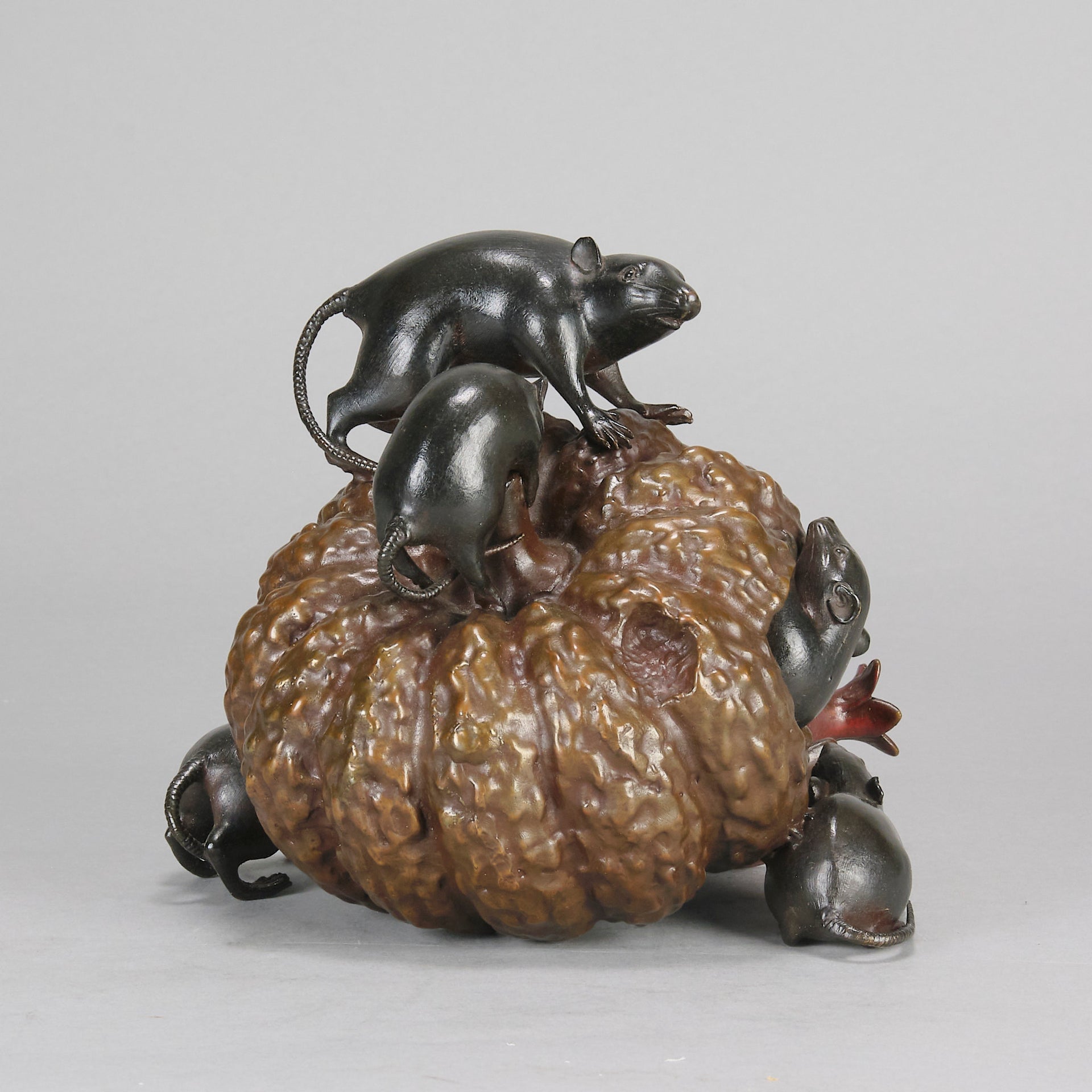 "Rats Eating Pumpkin" by Itsumin Okimono -  Hickmet Fine Arts 