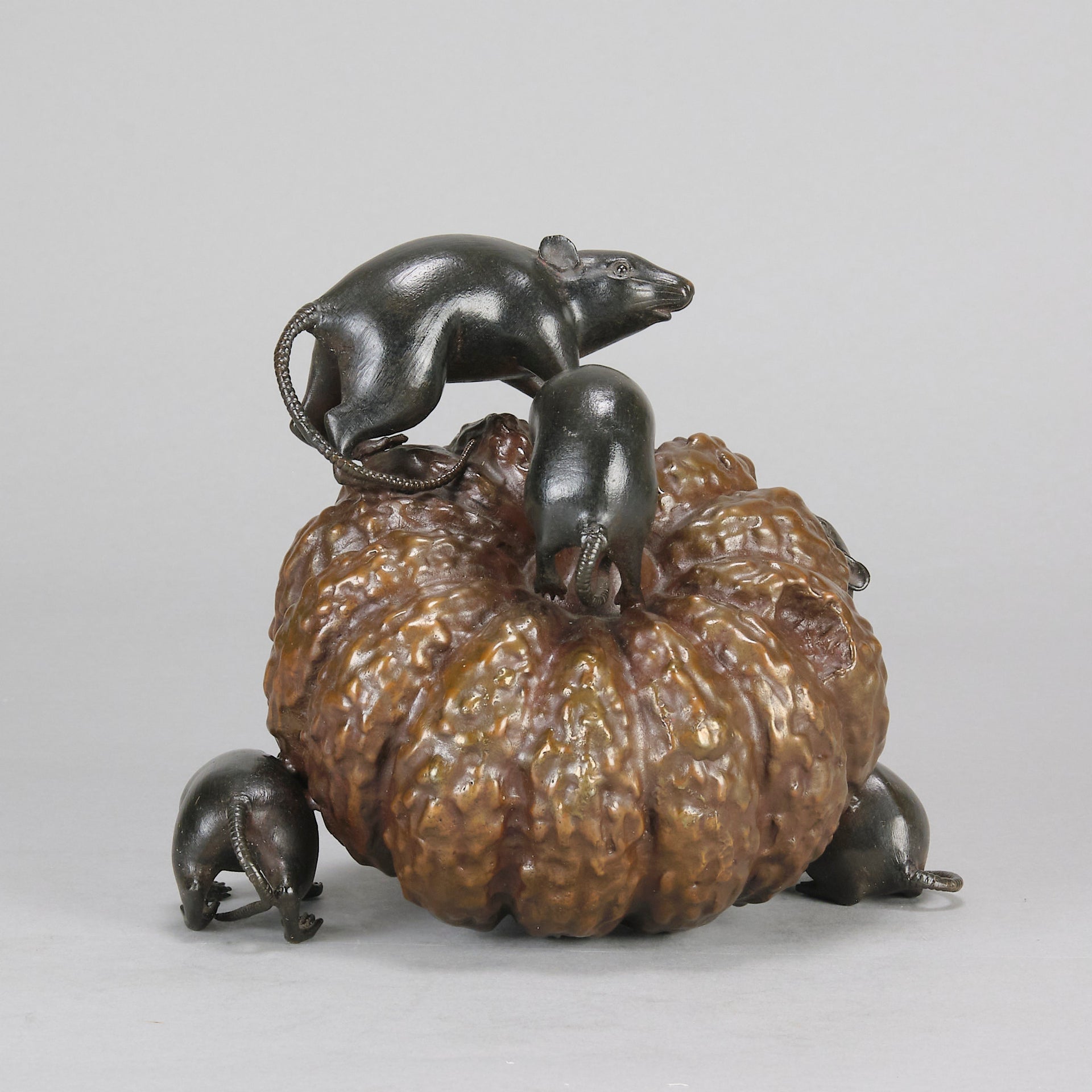 "Rats Eating Pumpkin" by Itsumin Okimono -  Hickmet Fine Arts 