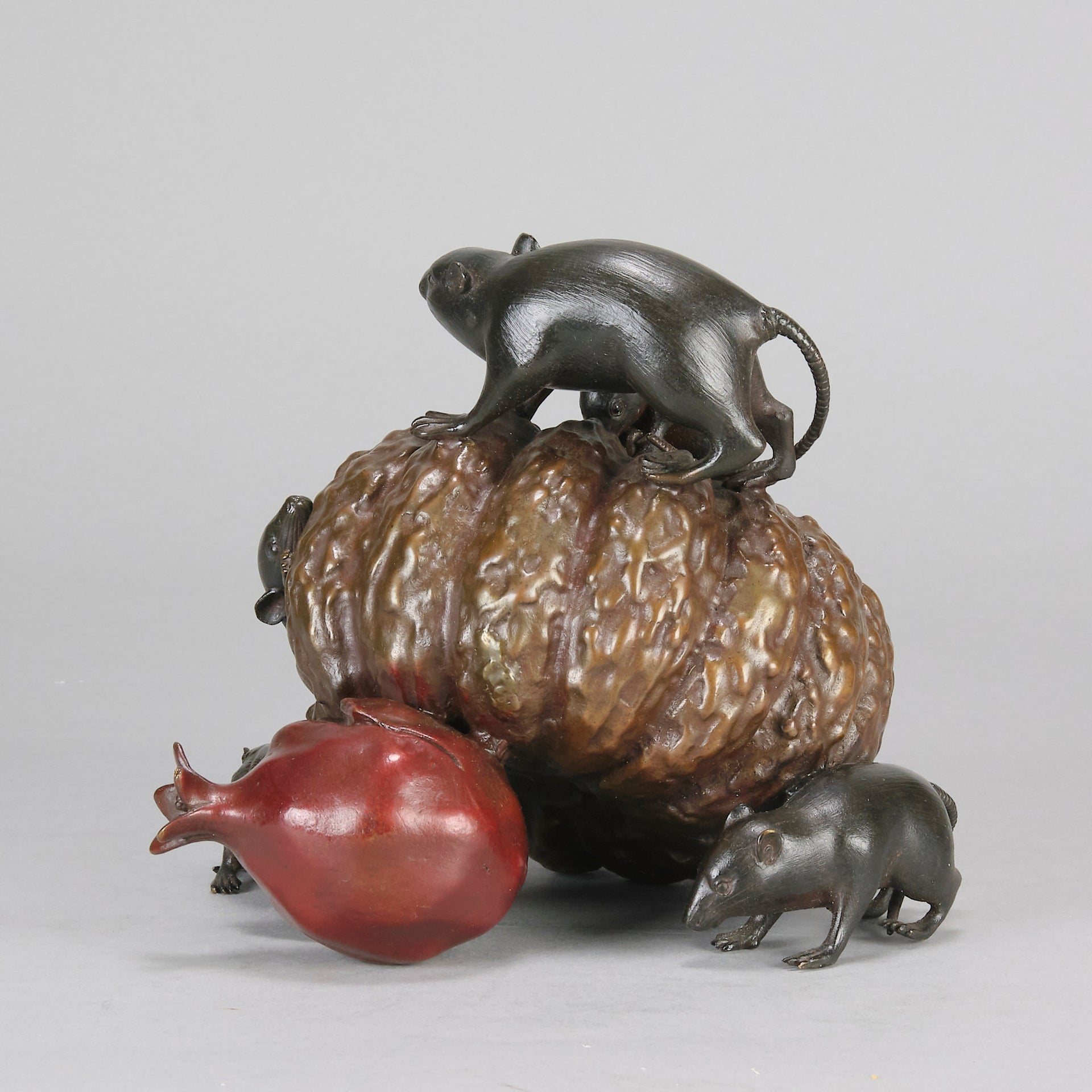 "Rats Eating Pumpkin" by Itsumin Okimono -  Hickmet Fine Arts 