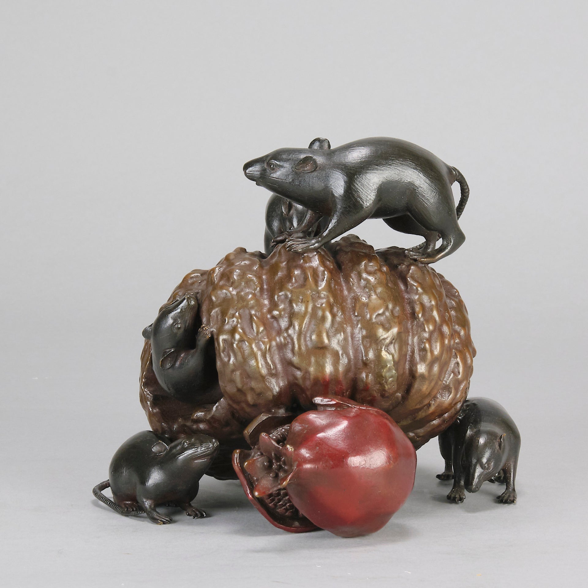 "Rats Eating Pumpkin" by Itsumin Okimono -  Hickmet Fine Arts 