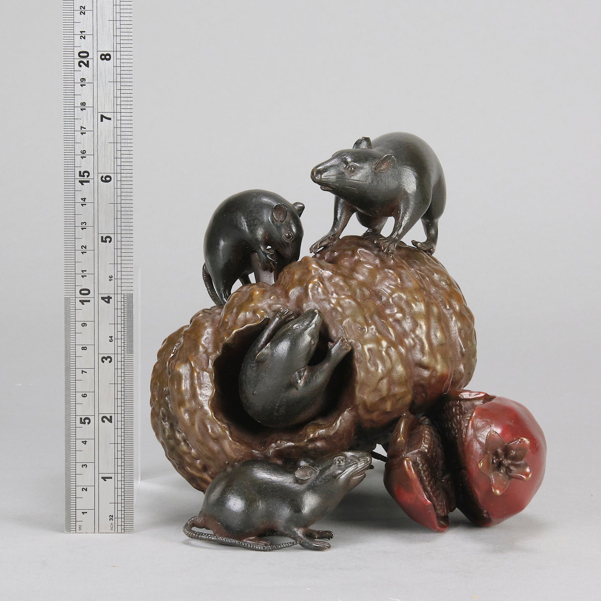 "Rats Eating Pumpkin" by Itsumin Okimono -  Hickmet Fine Arts 