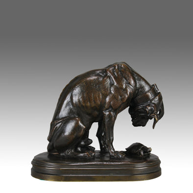 Animal Bronze - Alfred Jacquemart Chien et Tortue - Hickmet Fine Arts