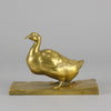 Gilt Bronze Duck - J Michel Hook Bill Duck - Hickmet Fine Arts