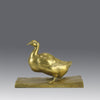 Gilt Bronze Duck - J Michel Hook Bill Duck - Hickmet Fine Arts